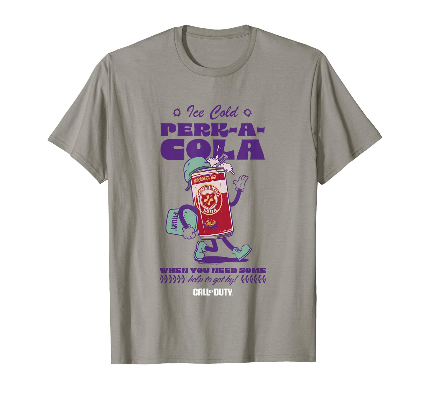 Call Of Duty I Cold Perk -A- Cola Retro T-Shirt - Unisex - Blue - Small - Short Sleeve - Classic Fit - Cotton Blend - Retro Video Game T-Shirt