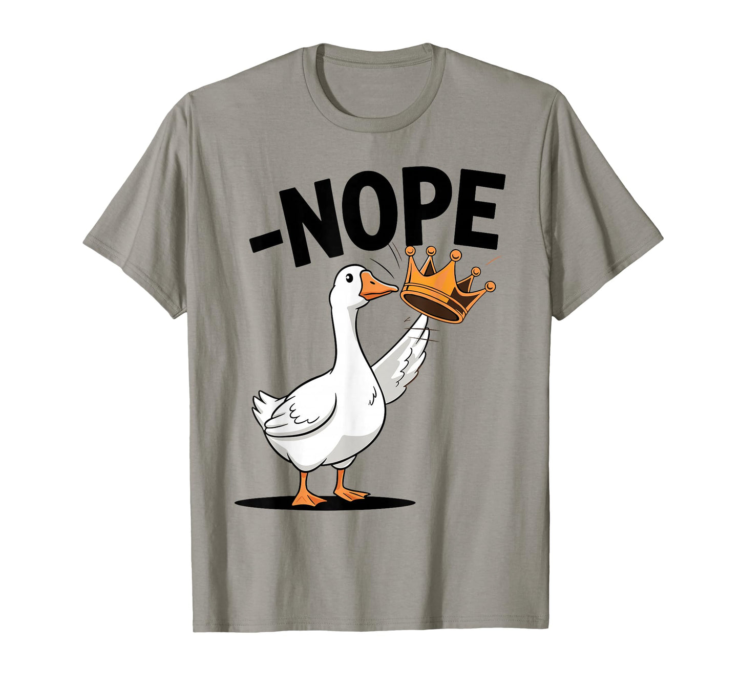 Vintage No Kings in America Funny Goose Kicking Crown T-Shirt