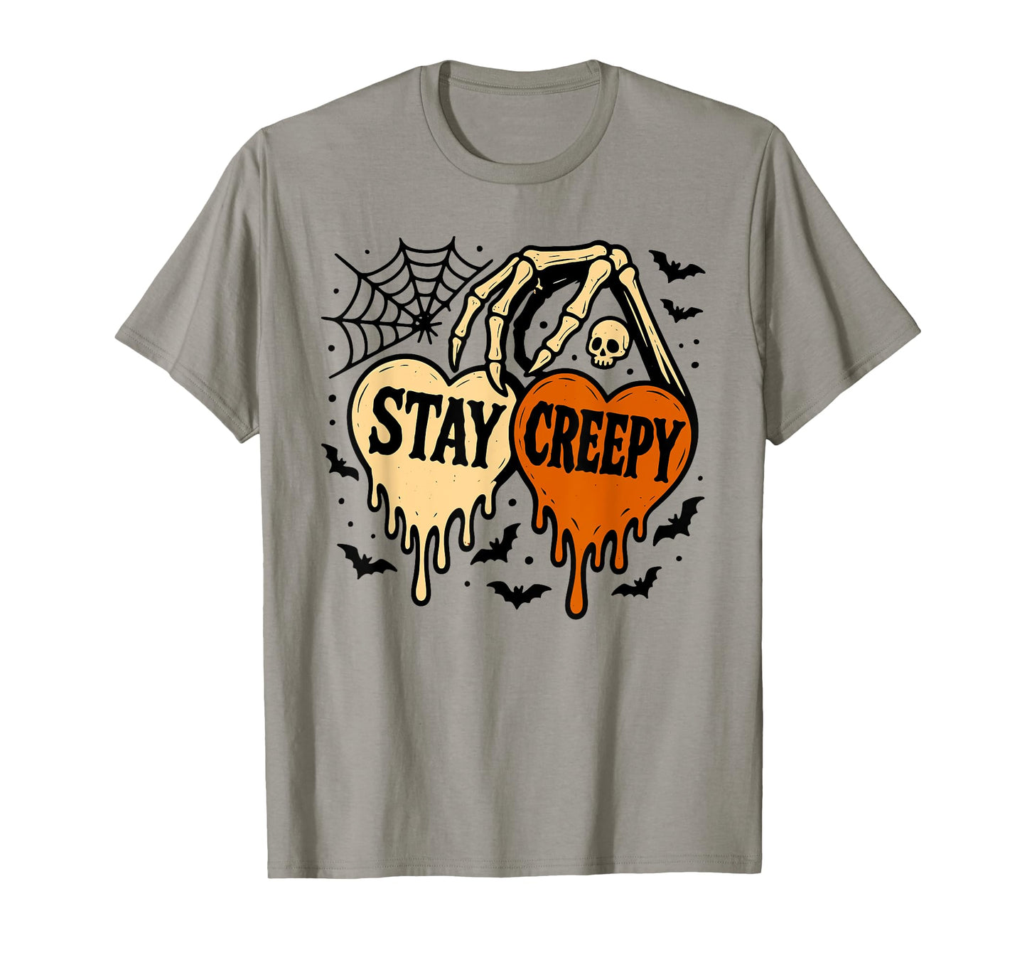 Stay Creepy, Dripping Heart Halloween, Skeleton Hand Spooky T-Shirt