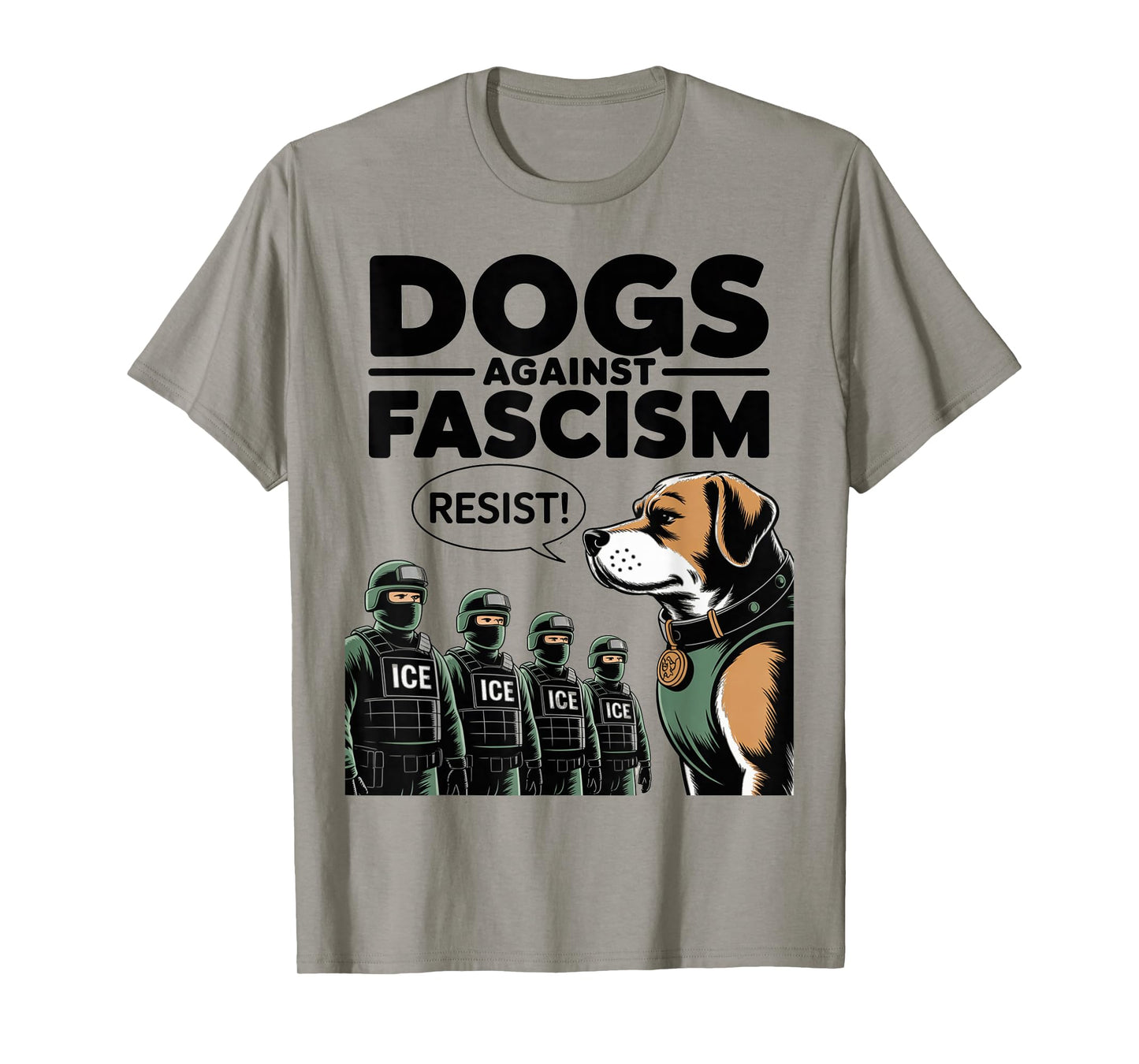 Dogs Against Facism Facist USA 50501 No Kings Resist Dog T-Shirt