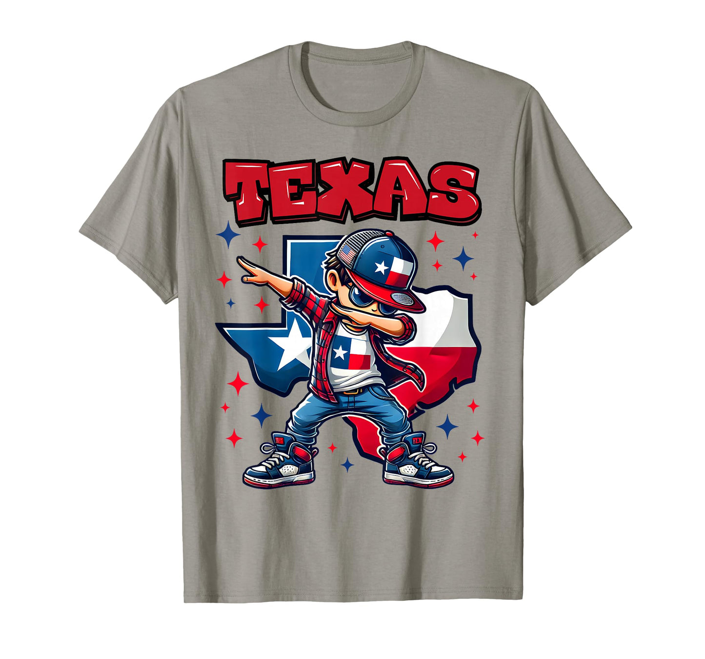 Texas King Dabbing Cool Texas State Flag for Kids T-Shirt