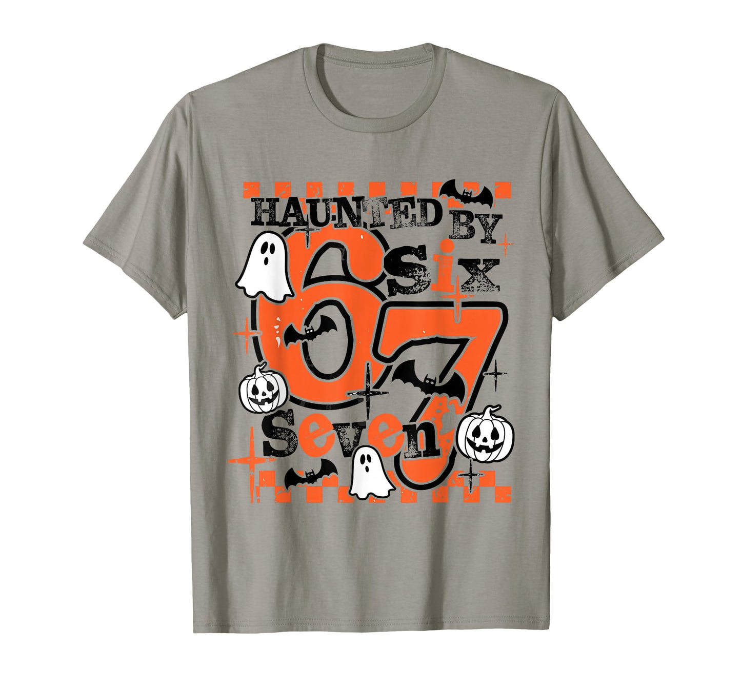 Haunted by 67 Funny Six Seven Meme 6 7 Halloween Costume Kid T-Shirt
