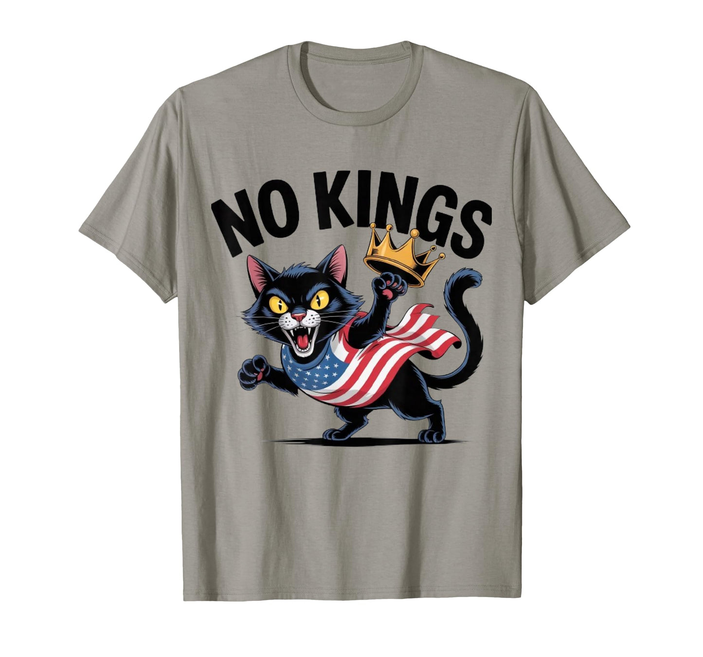 No Kings Funny Cat Politics Freedom Revolution Democracy T-Shirt