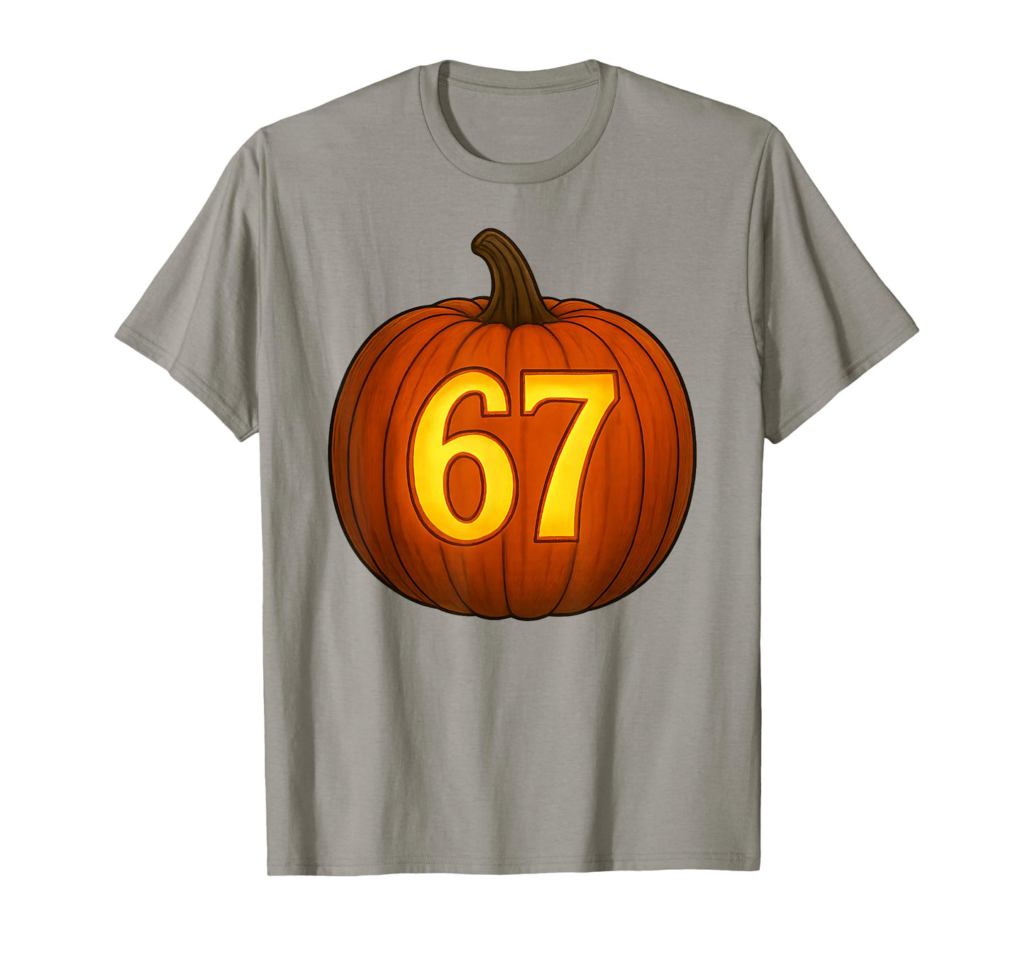 Funny Six Seven 67 Halloween Pumpkin JackoLantern Meme Tee T-Shirt
