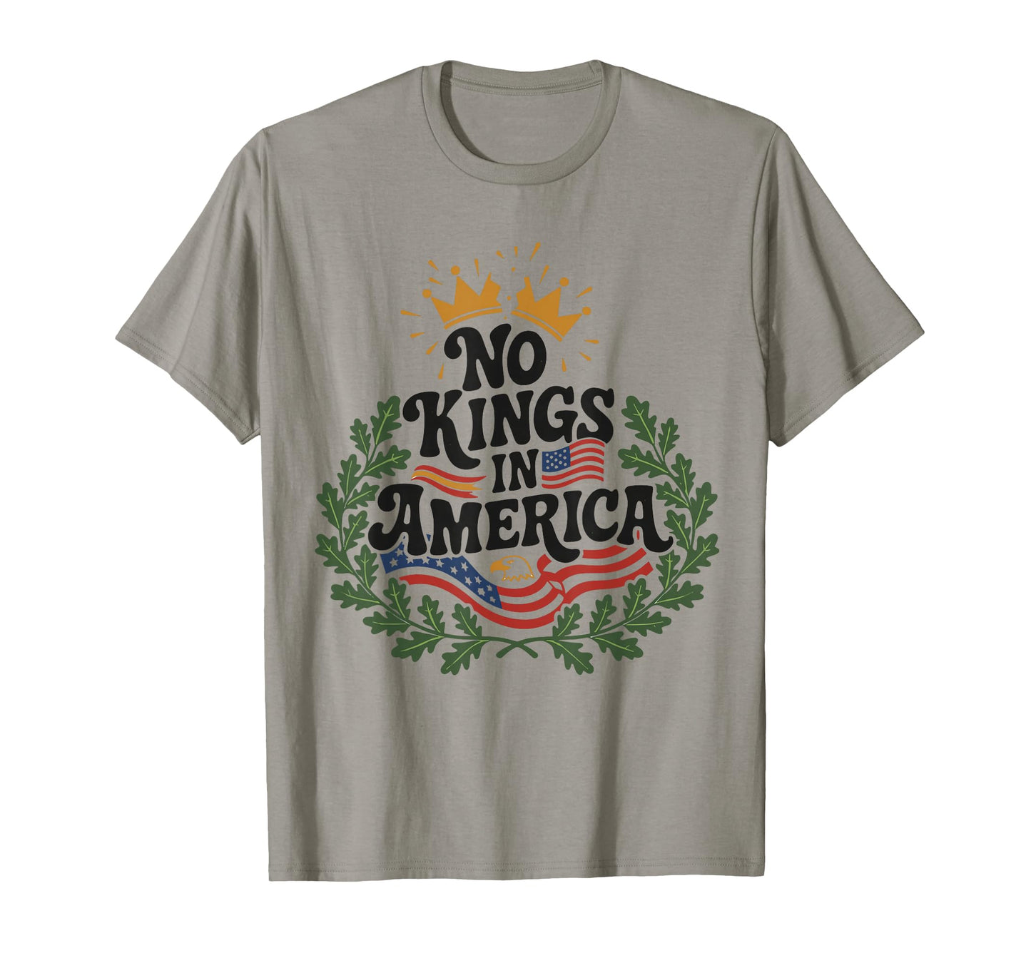 No Kings in America Patriotic 4th of July Floral T-Shirt