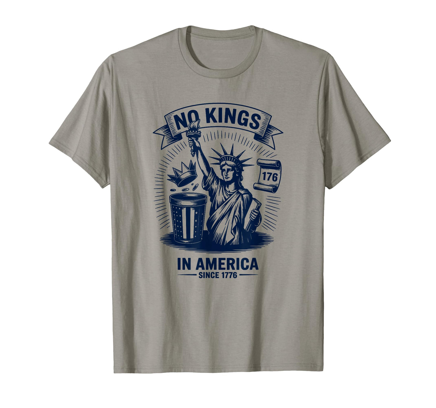No Kings in America Funny Political Men Women T-Shirt