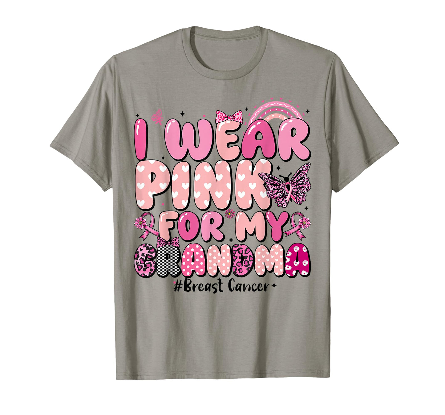 I Wear Pink for My Grandma Ribbon Breast Cancer for Women T-Shirt