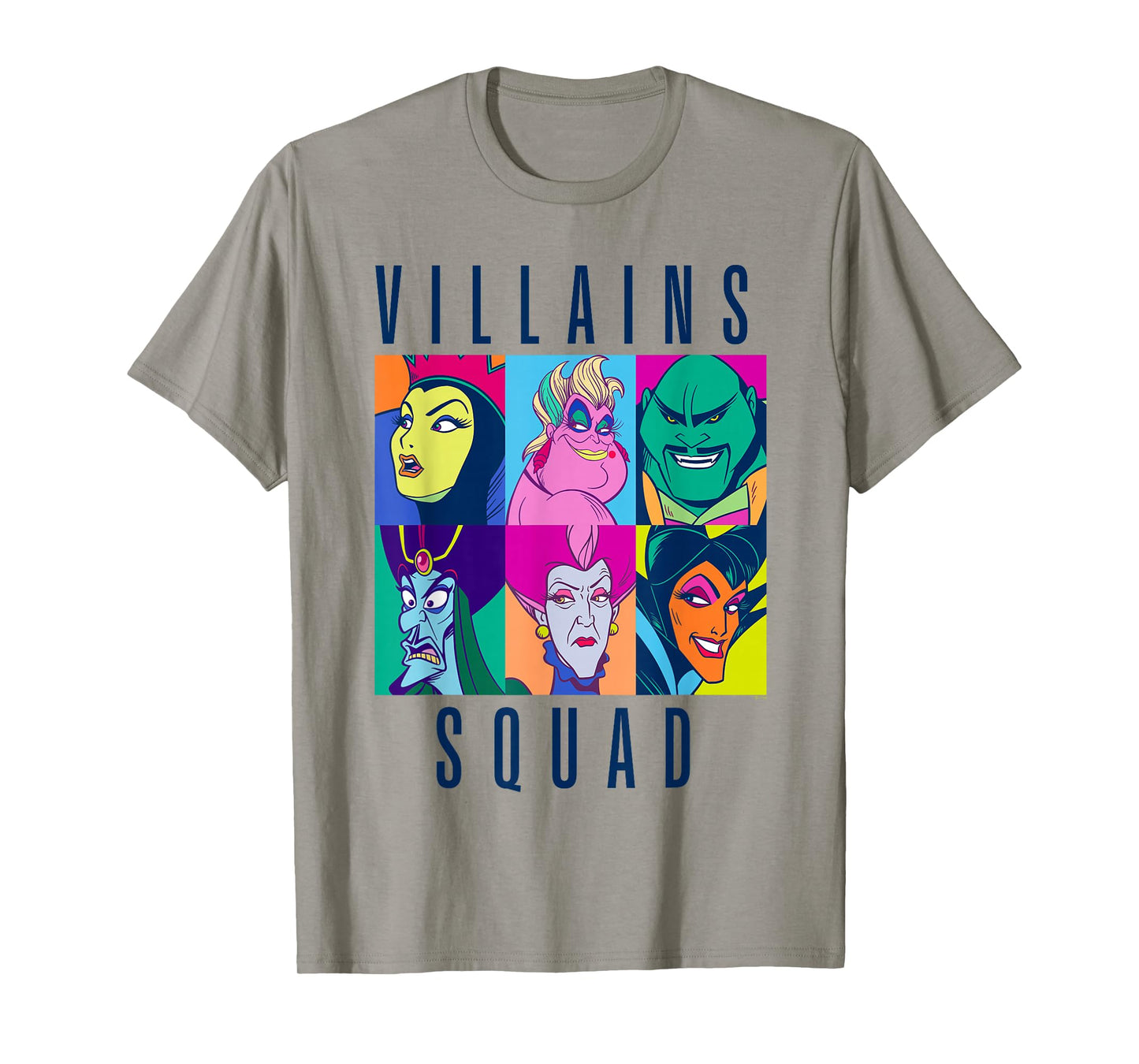 Disney Villains Squad Retro Color Grid Collage T-Shirt