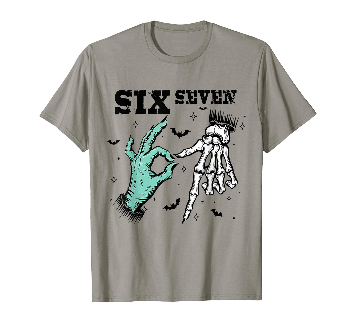 67 Meme Spooky Skeleton Six Seven Gen Alpha Slang T-Shirt
