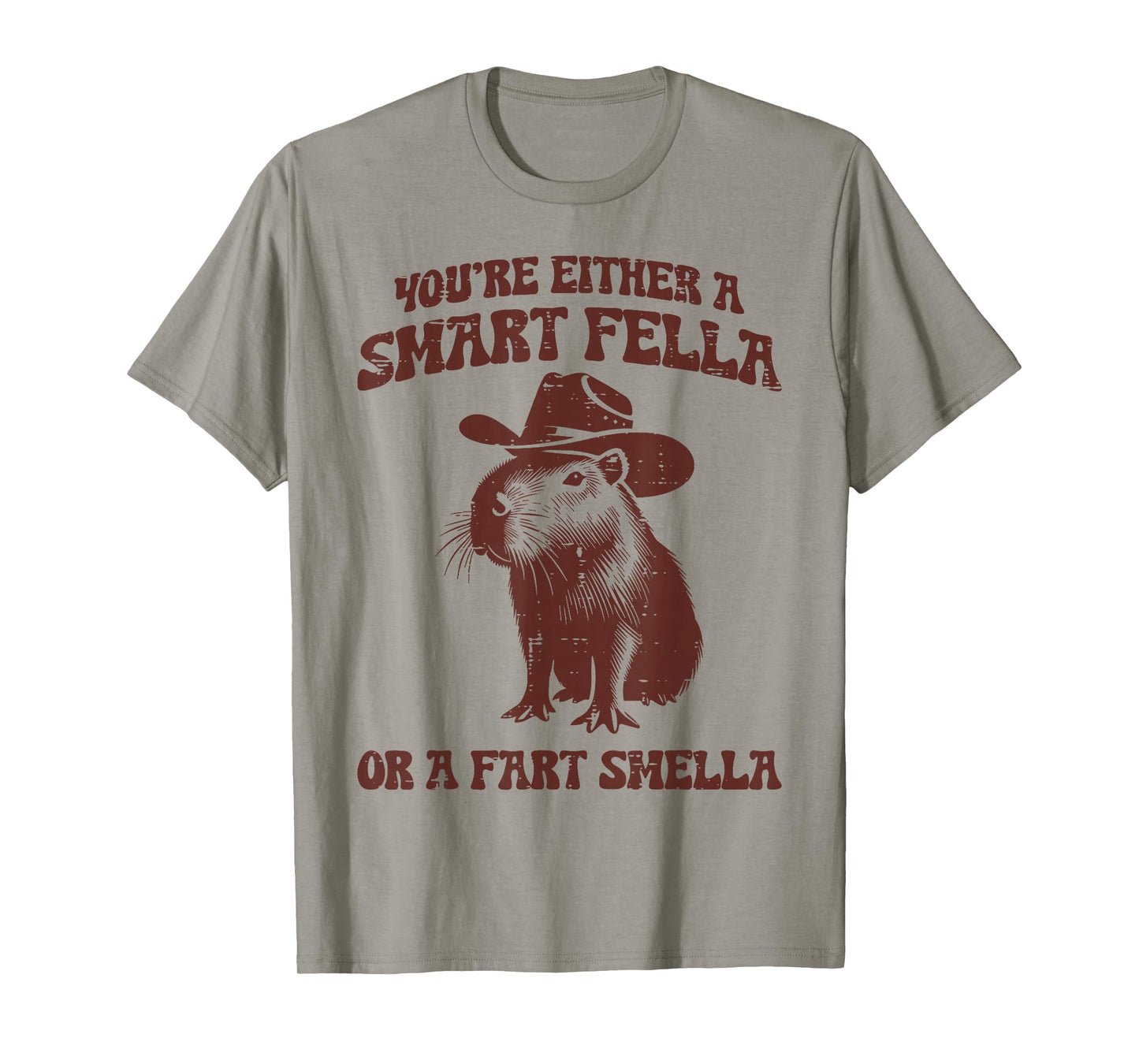 Capybara Either Smart Fella Fart Smella Funny Men Women Kids T-Shirt