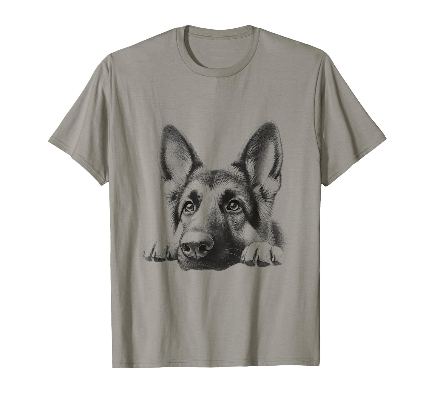 German Shepherd Peeking Design For Men And Women T-Shirt