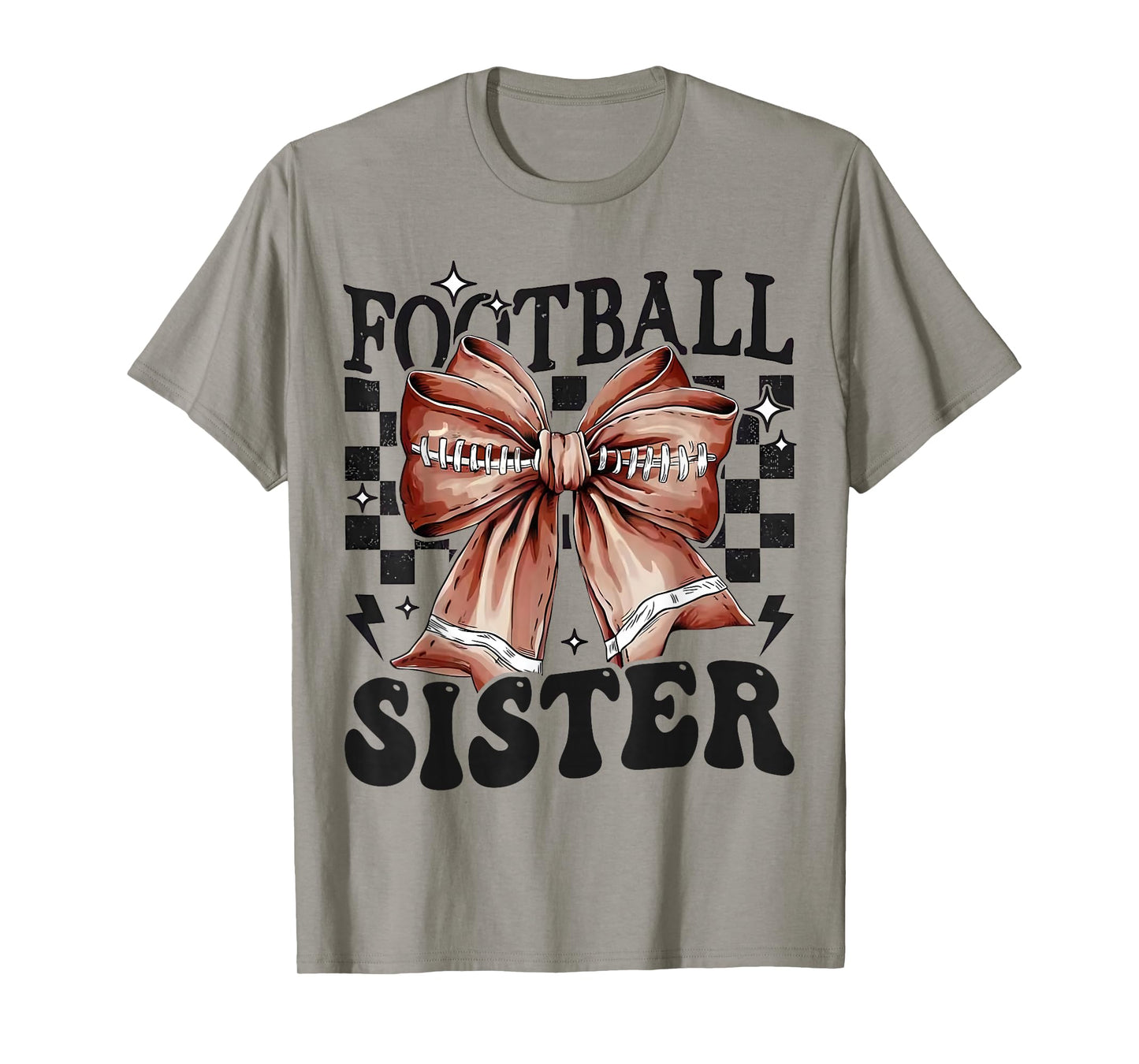 Retro American Football Sister Coquette Bow for Girls Kids T-Shirt
