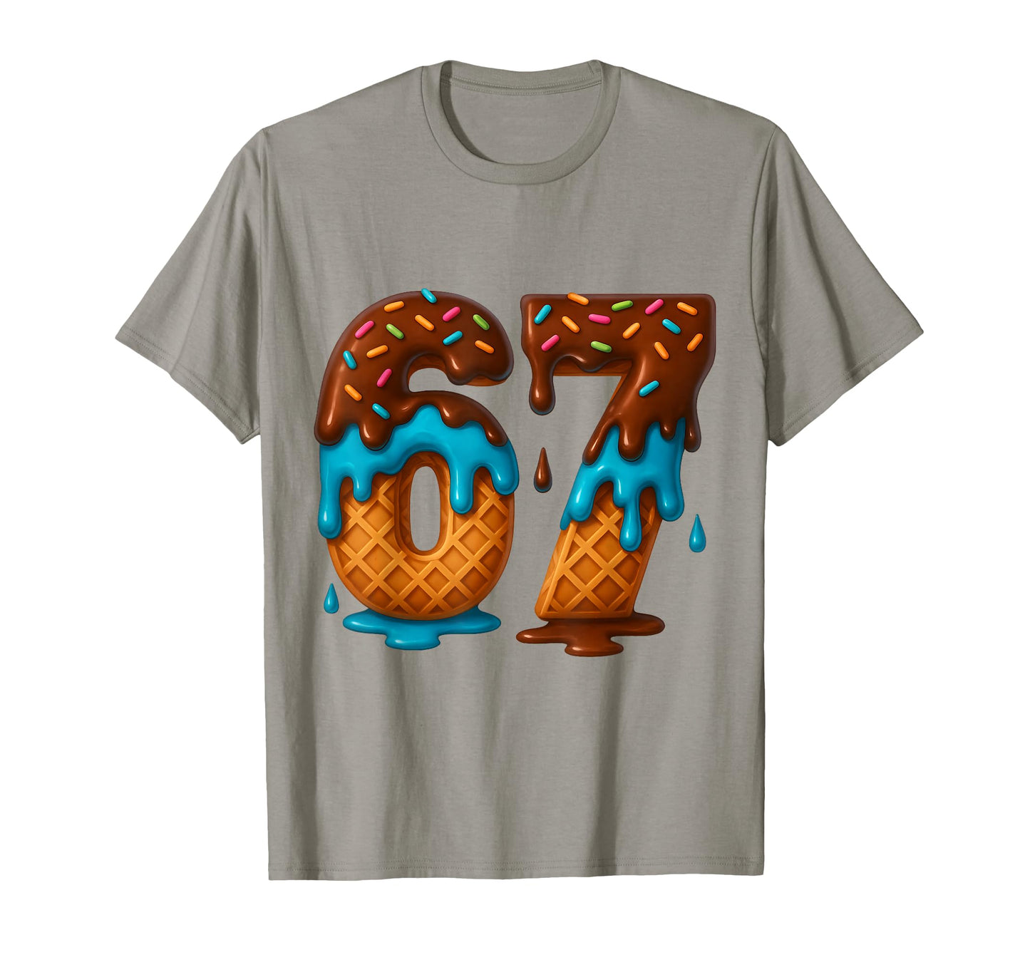 67 Ice Cream Drip Meme Funny Six Seven GenAlpha Slang T-Shirt