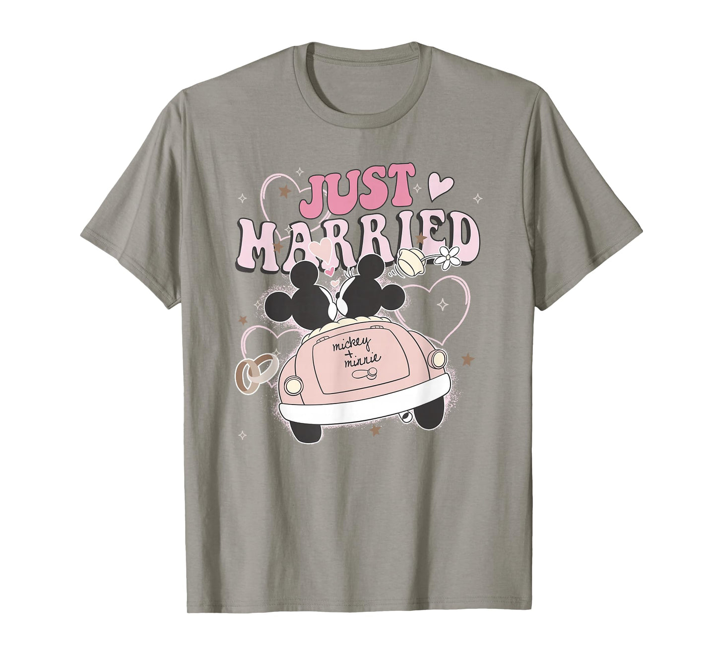 Disney Mickey & Friends Just Married Mickey Minnie Love Logo T-Shirt