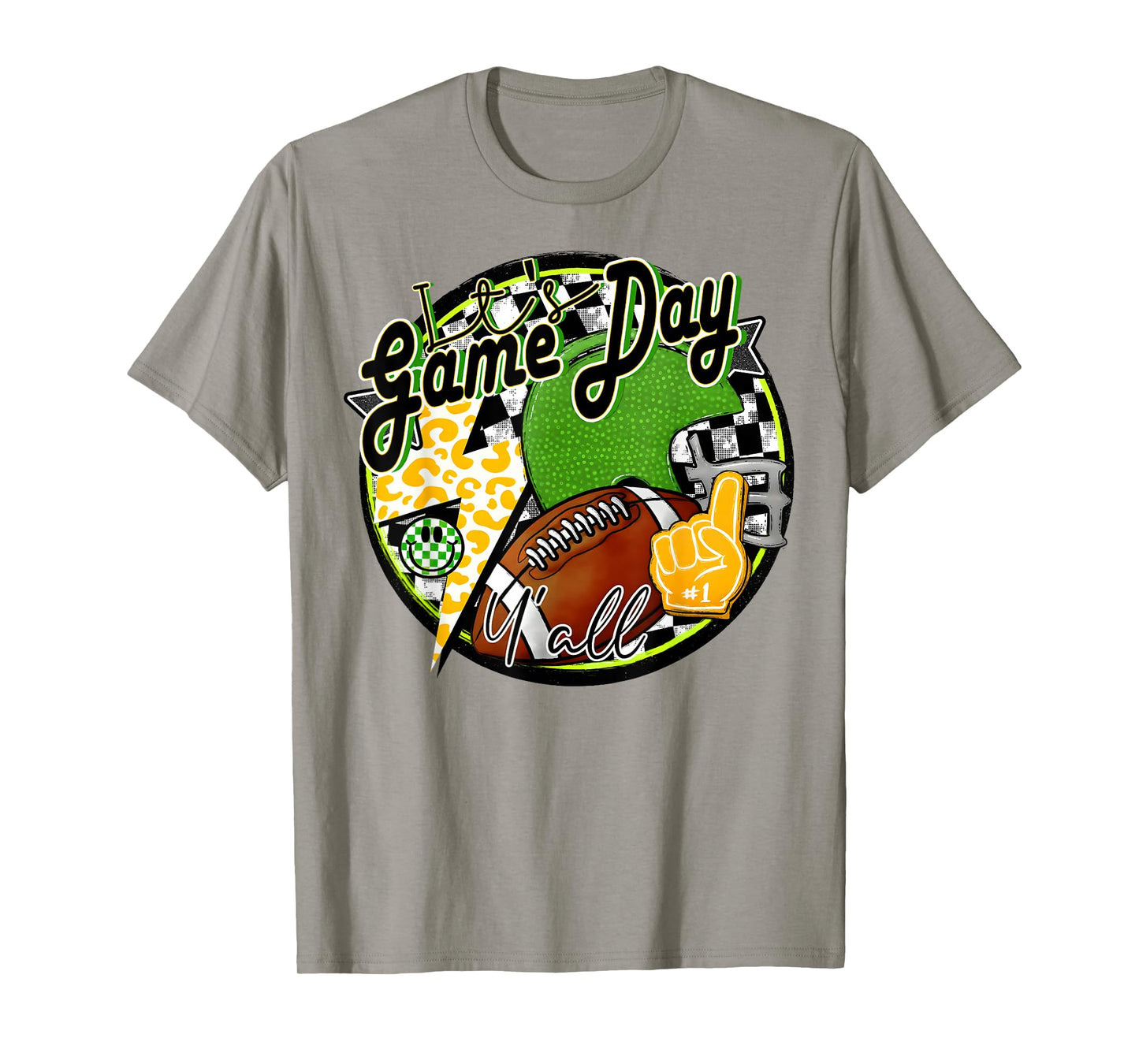 It's Game Day Y'all Retro Football Team Spirit Green & Gold T-Shirt