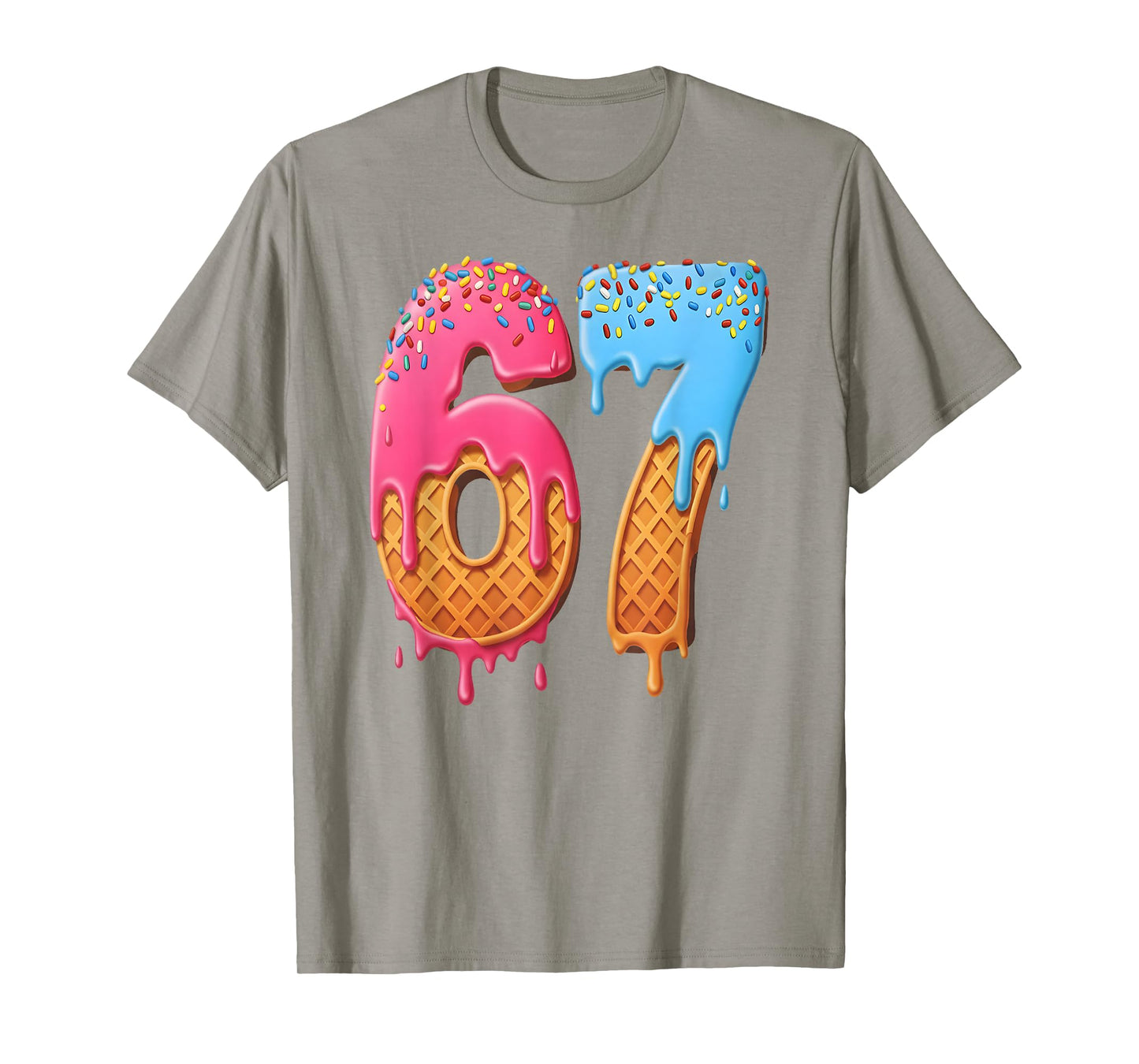 67 Ice Cream Drip Meme Funny Six Seven Gen Alpha Slang T-Shirt