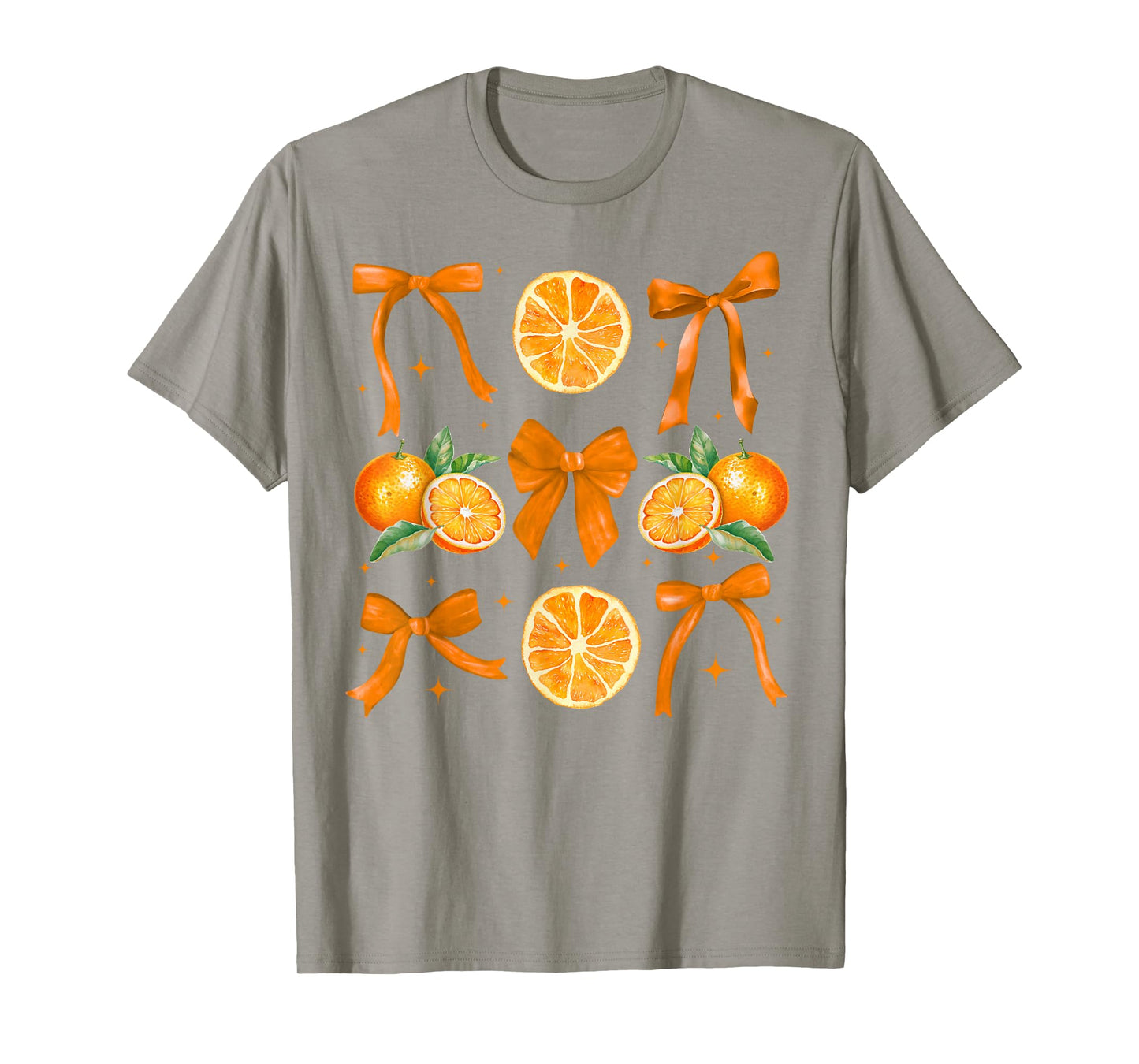 Orange Fruit Lover Coquette Bow Summer For Women Girls T-Shirt