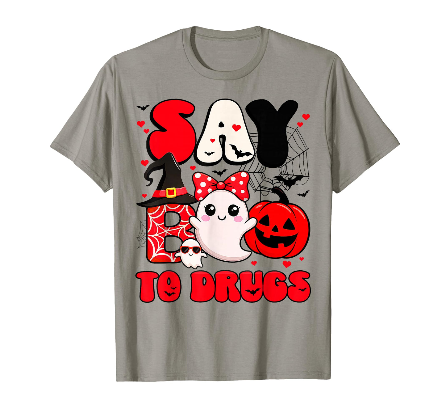 Say Boo to Drugs Cute Boo Red Ribbon Week Awareness Women T-Shirt