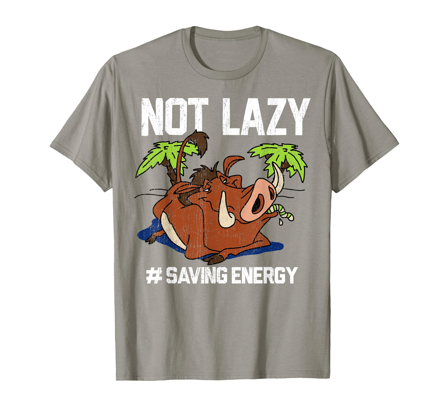 Disney The Lion King Pumbaa Not Lazy Saving Energy Vintage T-Shirt