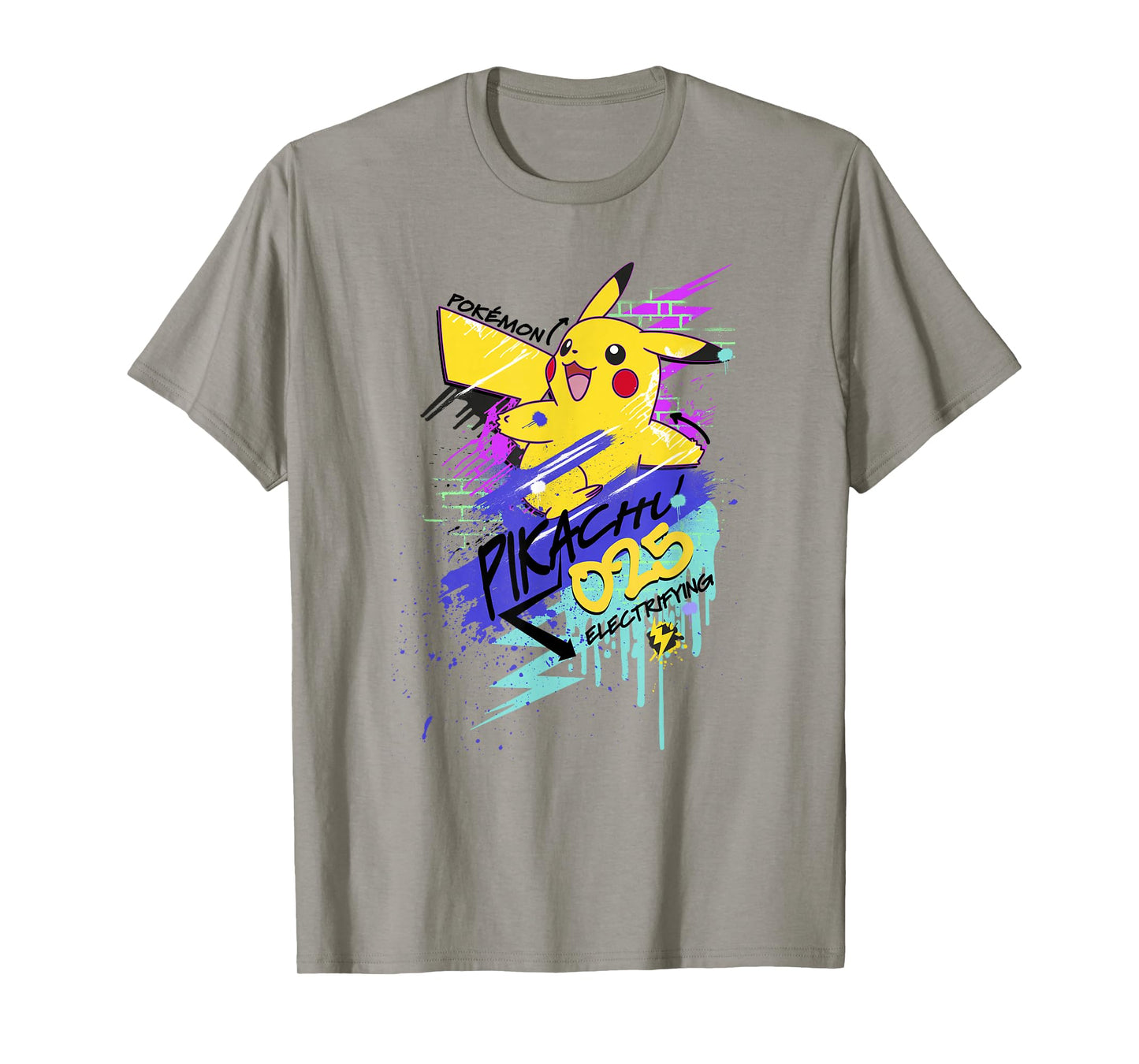 PokΓ©mon Pikachu 025 Electrifying Street Art Graffiti Logo T-Shirt