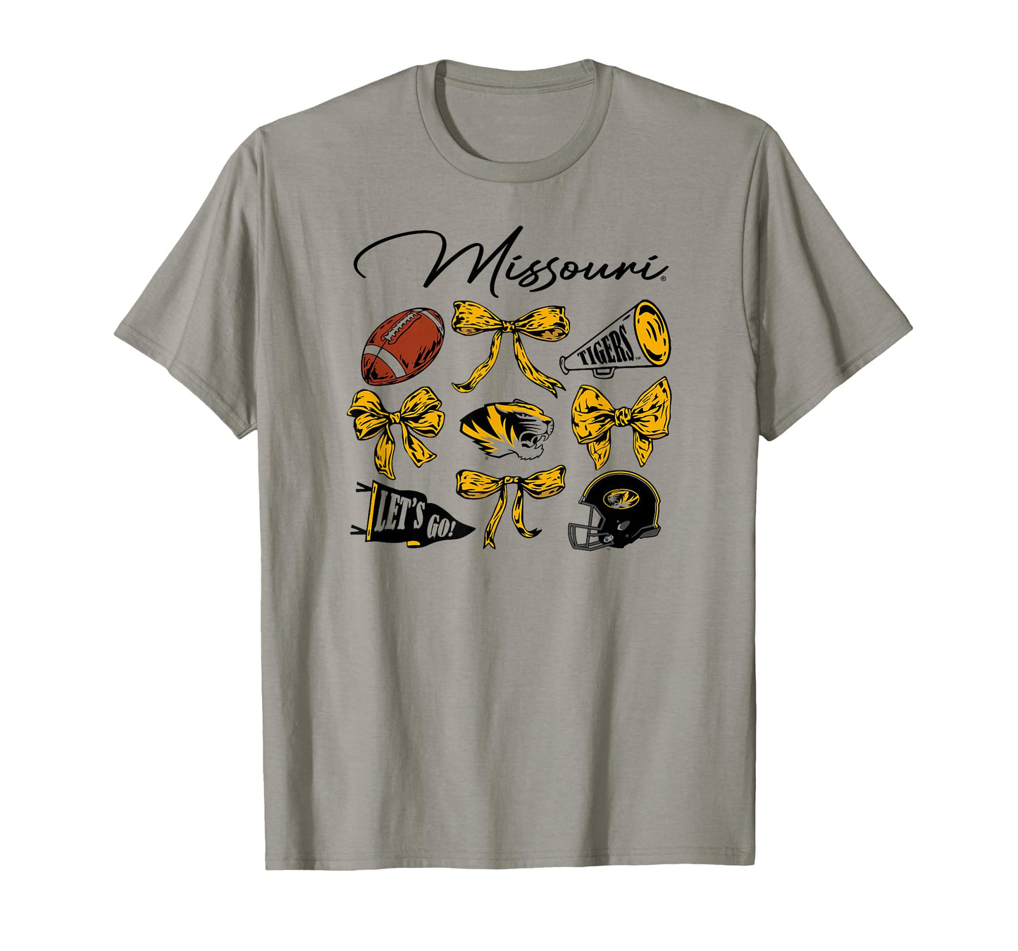 Missouri Tigers Football Bows White Officially Licensed T-Shirt