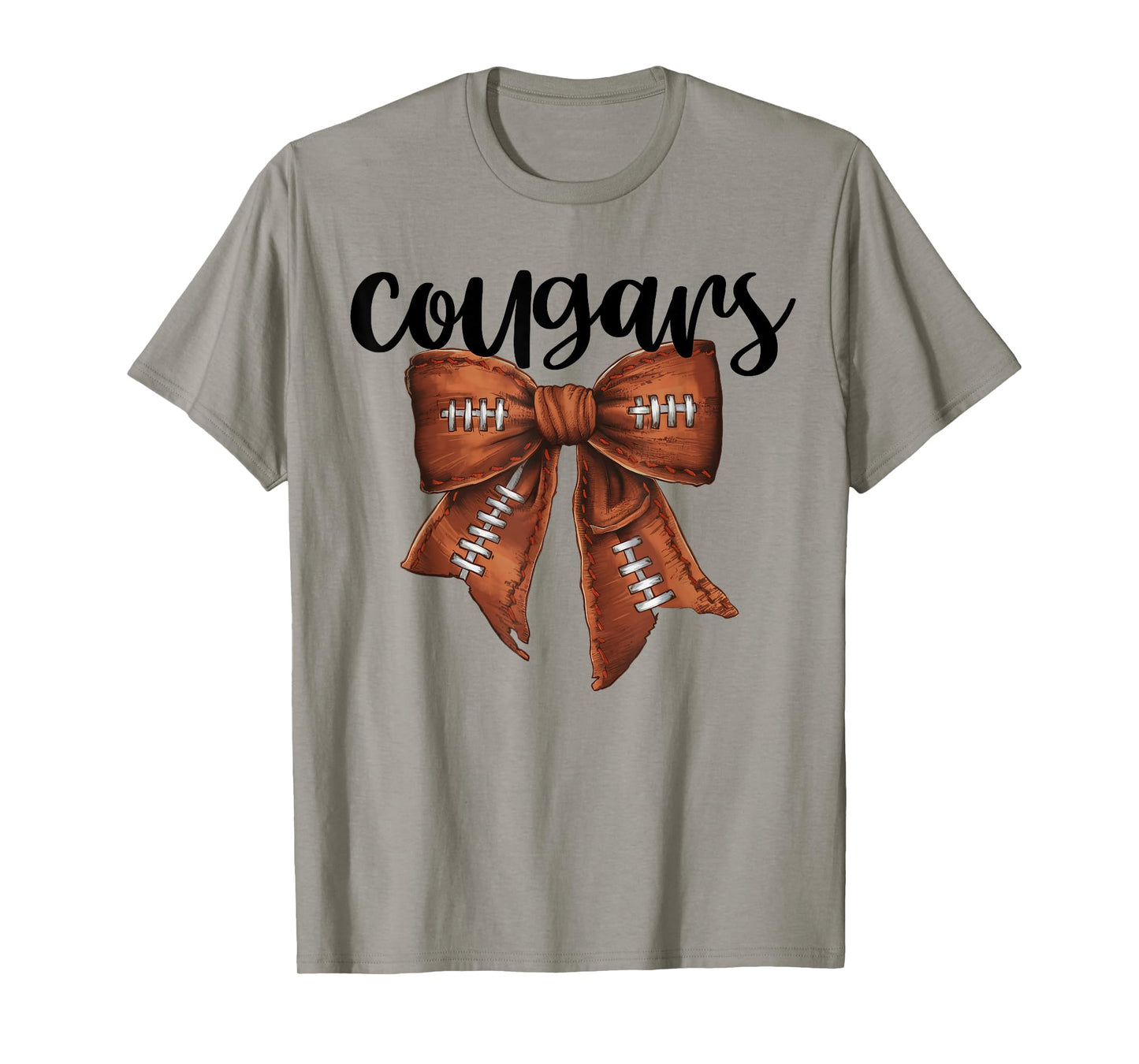 Cougars Football Bow School Spirit Team Mascot Game Night T-Shirt