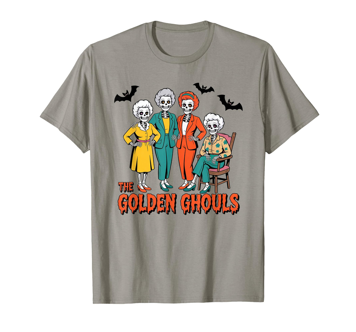 Golden Ghouls Halloween Design for Fans of Spooky Fun T-Shirt