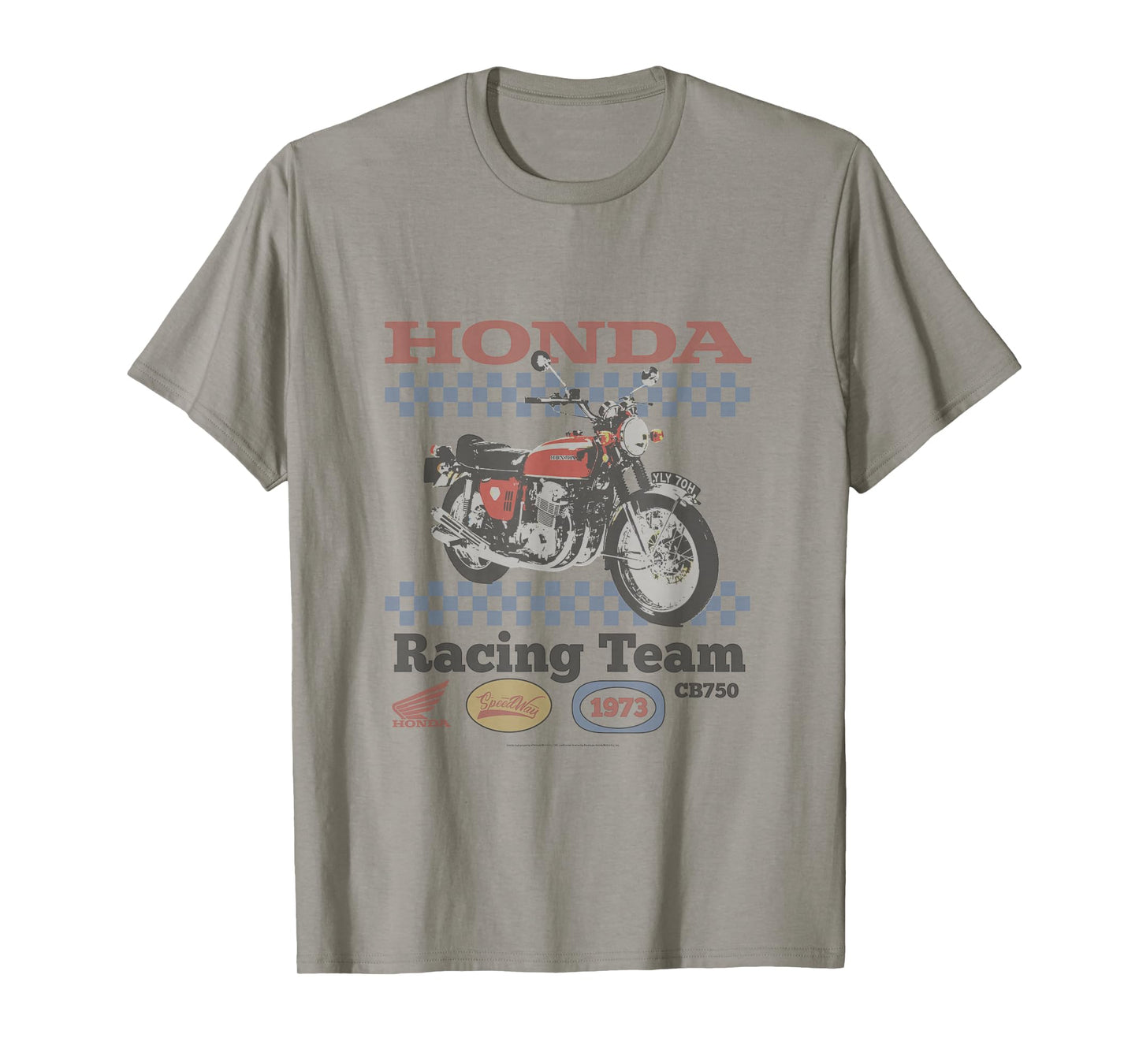 Honda Powersports Vintage CB750 Racing Team Checkered T-Shirt