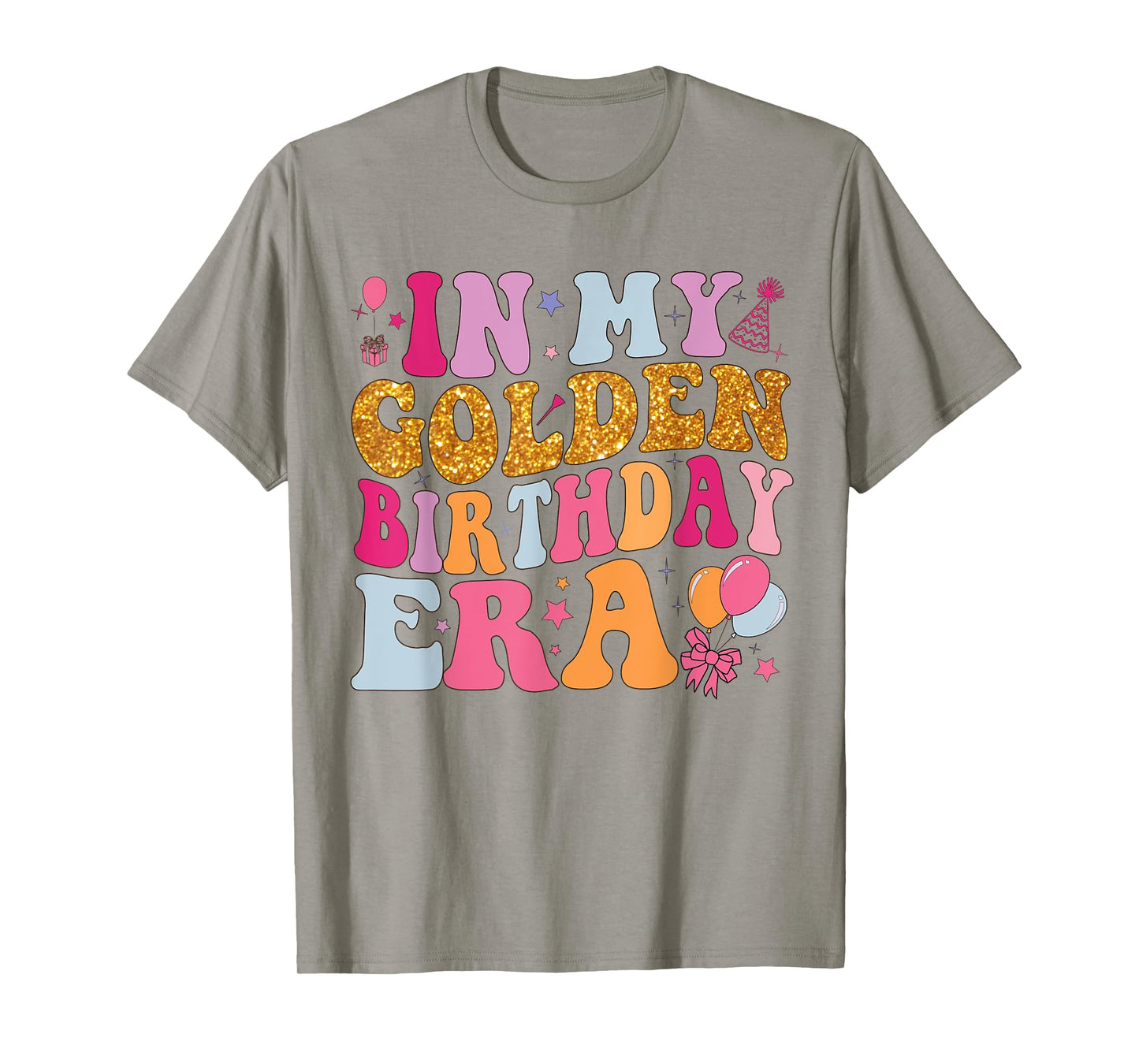Groovy In My Golden Birthday Era Shirt Women Girls Birthday T-Shirt