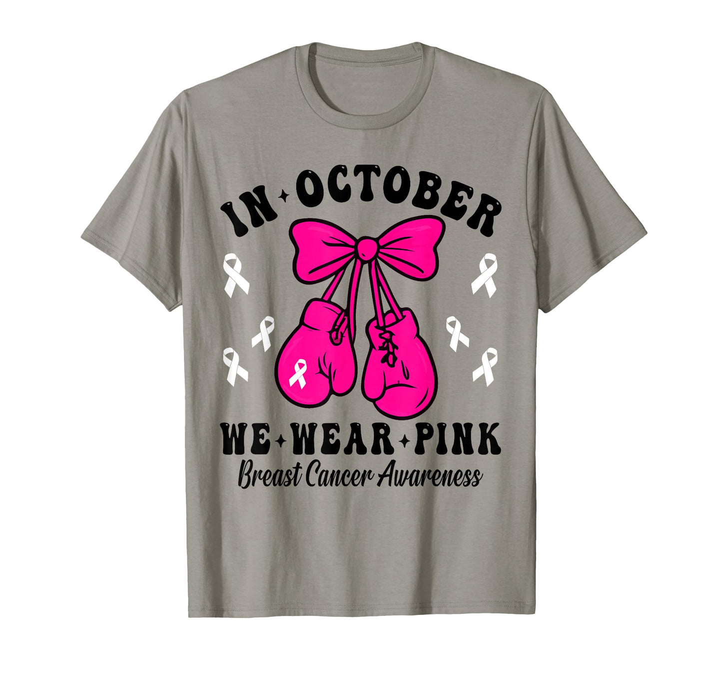 Breast Cancer Awareness in October We Wear Pink Coquette Bow T-Shirt
