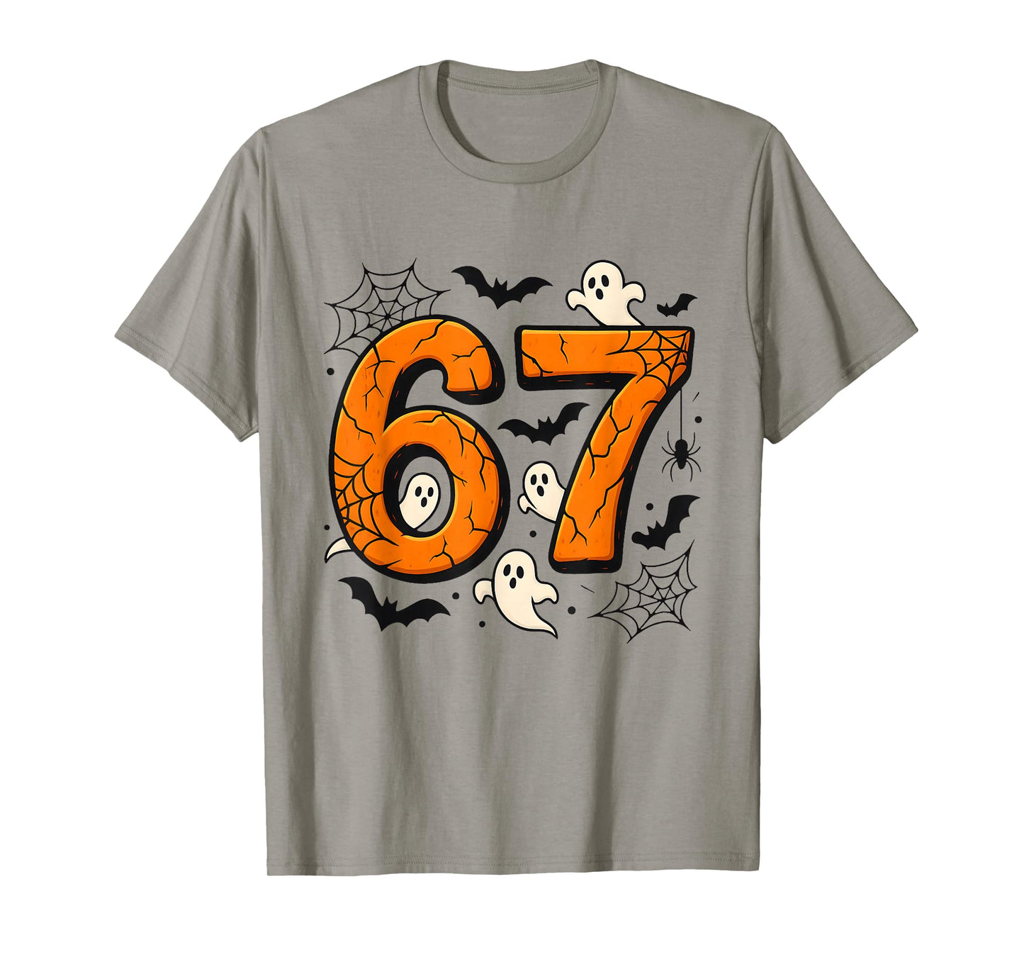 6 7 Halloween Design | Scary Pumpkin Numbers Ghosts Bats T-Shirt