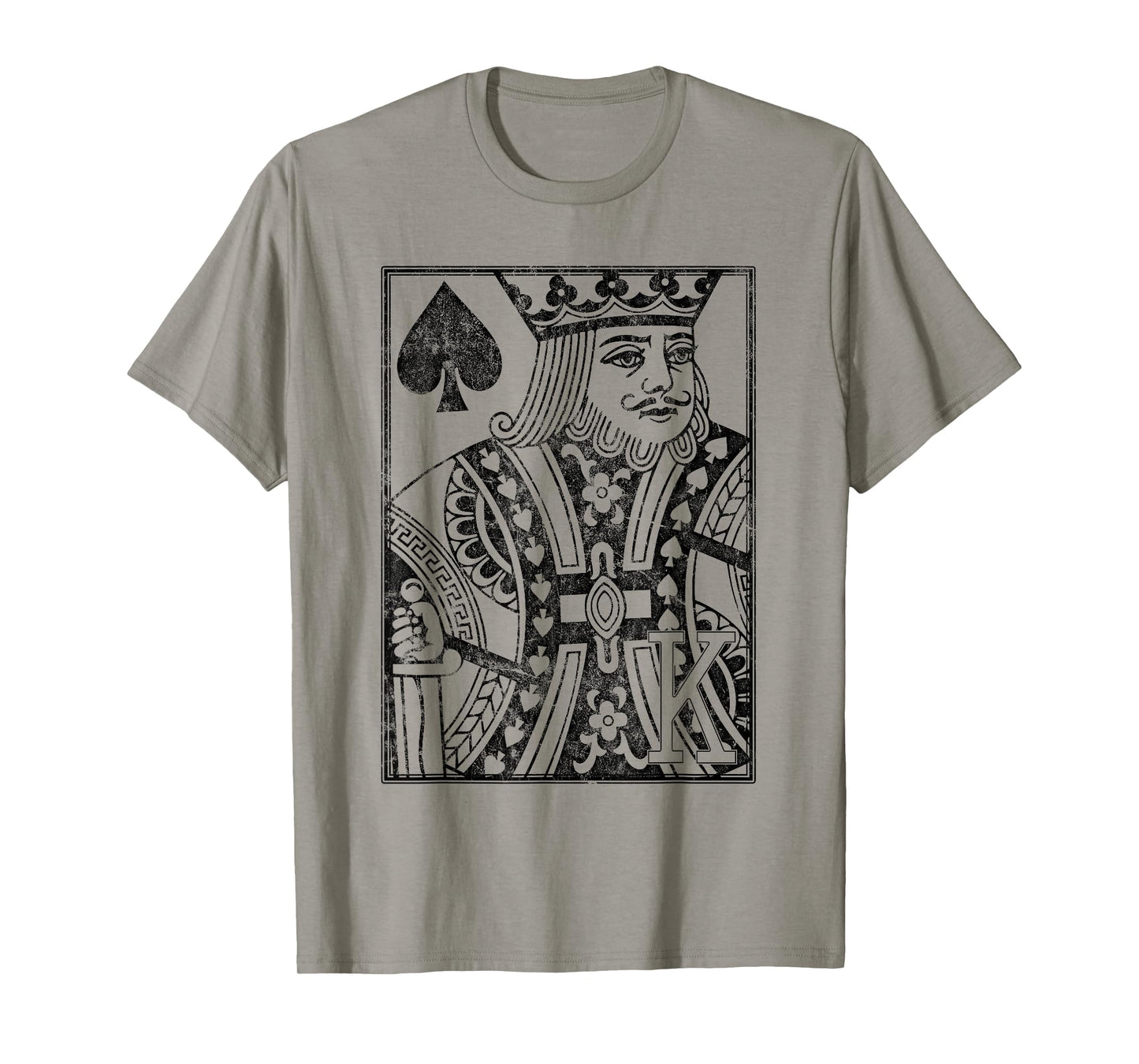 King of Spades Vintage Look Distressed Playing Card T-Shirt