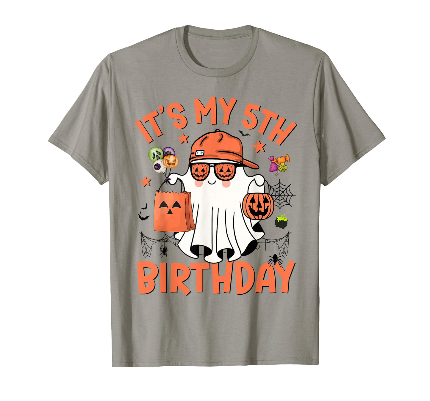 It's My 5th Birthday Funny Halloween Boo Ghost 5th Bday Boys T-Shirt
