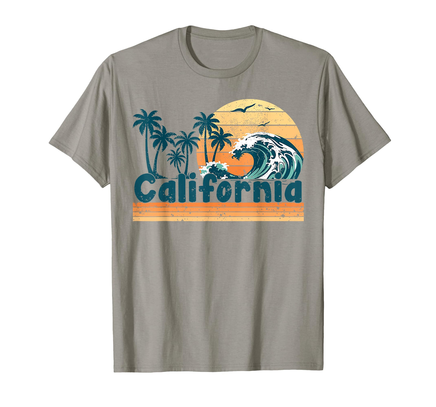 California Vacation Sunset Cute Cali 70s Vintage Retro Beach T-Shirt