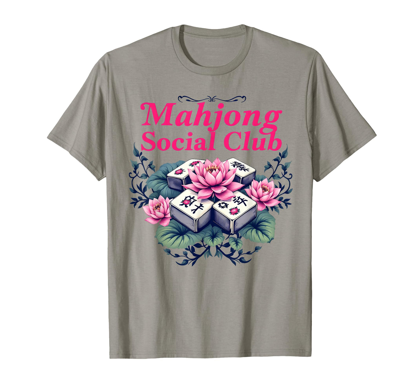 Womens Playing Mahjong Social Club Girls Funny Game T-Shirt