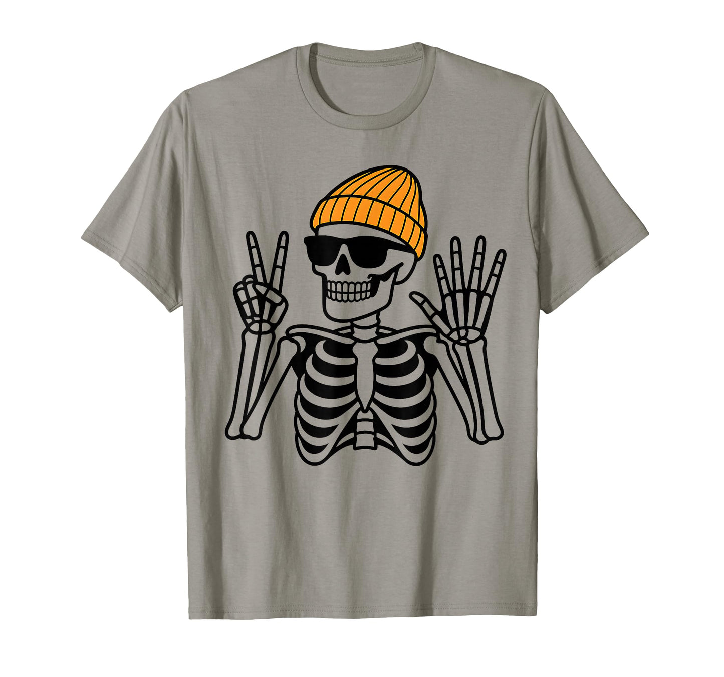 67 Halloween Skeleton Peace Sign Funny Meme Six Seven Boys T-Shirt
