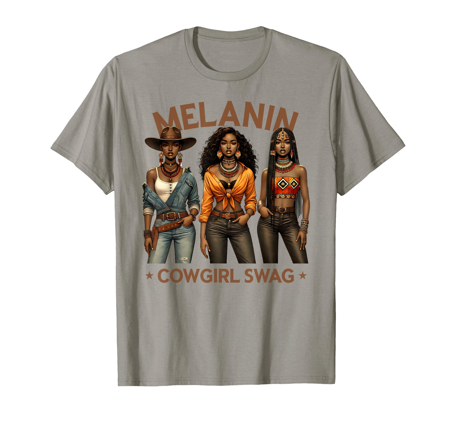Melanin Cowgirls African Melanin Cowgirl Swag Black History T-Shirt