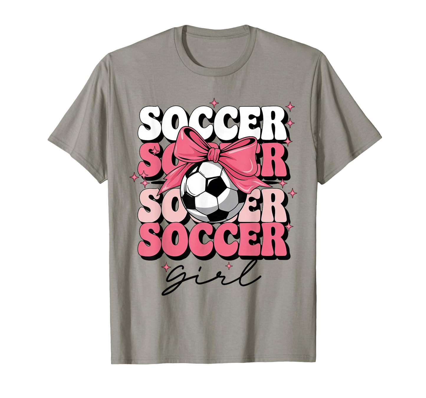 Groovy Soccer Girl Girls Coquette Bow Soccer T-Shirt