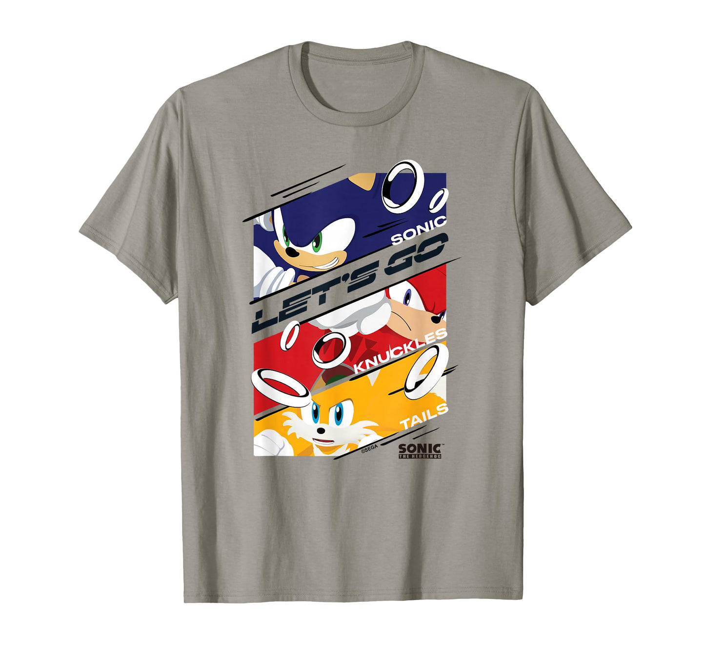 Sonic The Hedgehog Knuckes and Tails Let's Go Poster T-Shirt