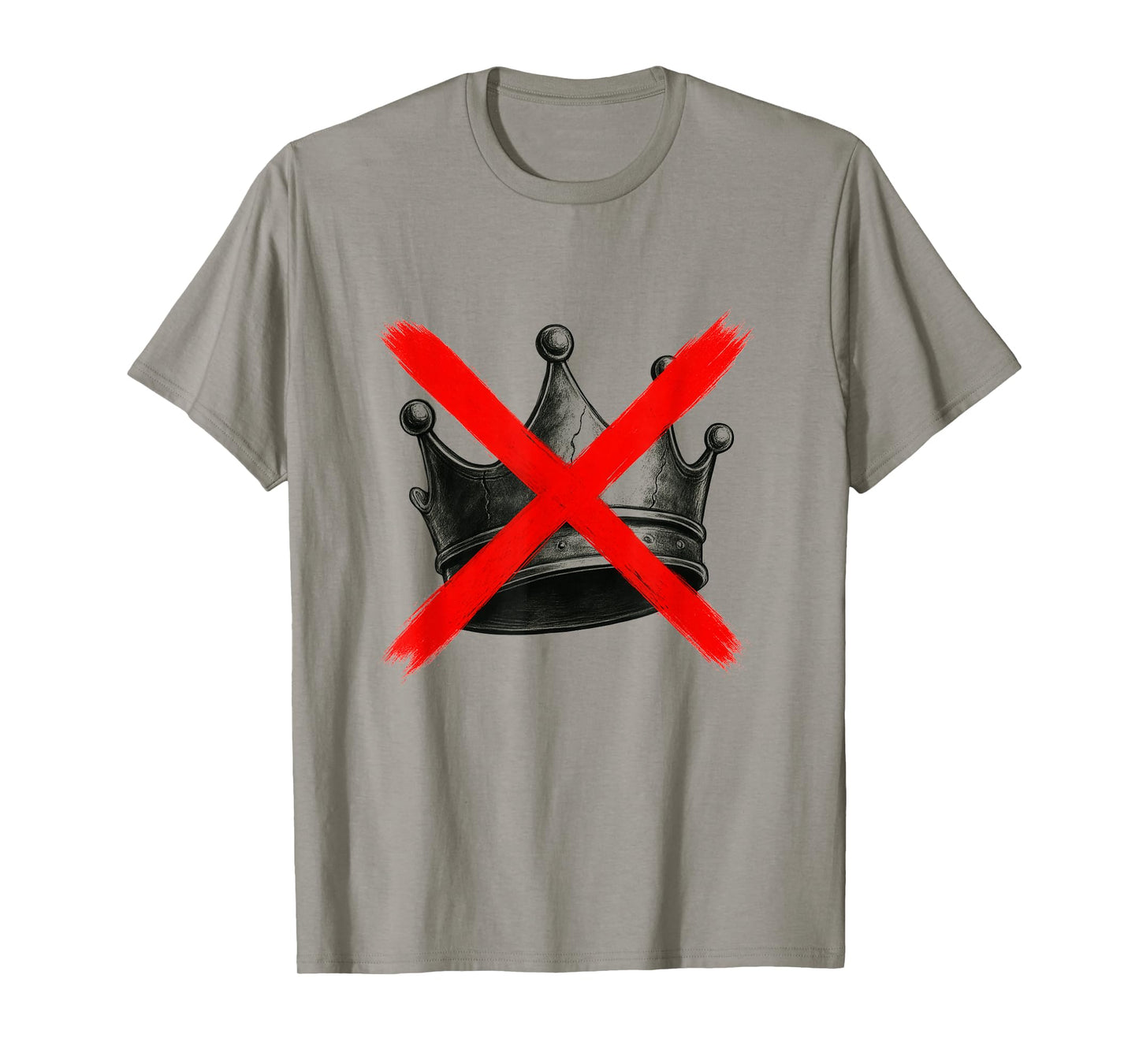 No Kings Grunge Crown Cracked Art Symbol of Freedom T-Shirt