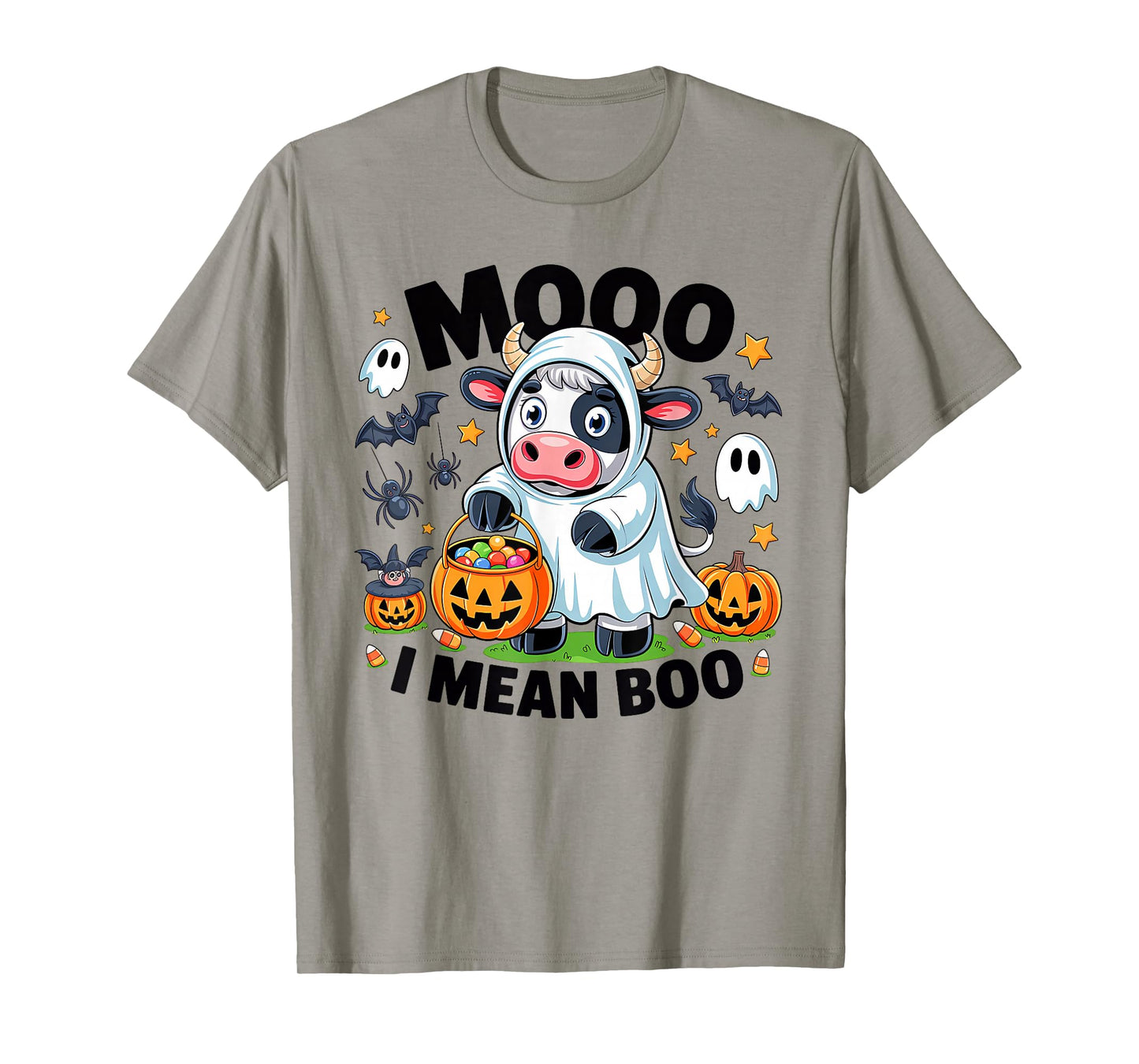 Moo I Mean Boo Spooky Cow Halloween Spooky Heifer Cute Ghost T-Shirt