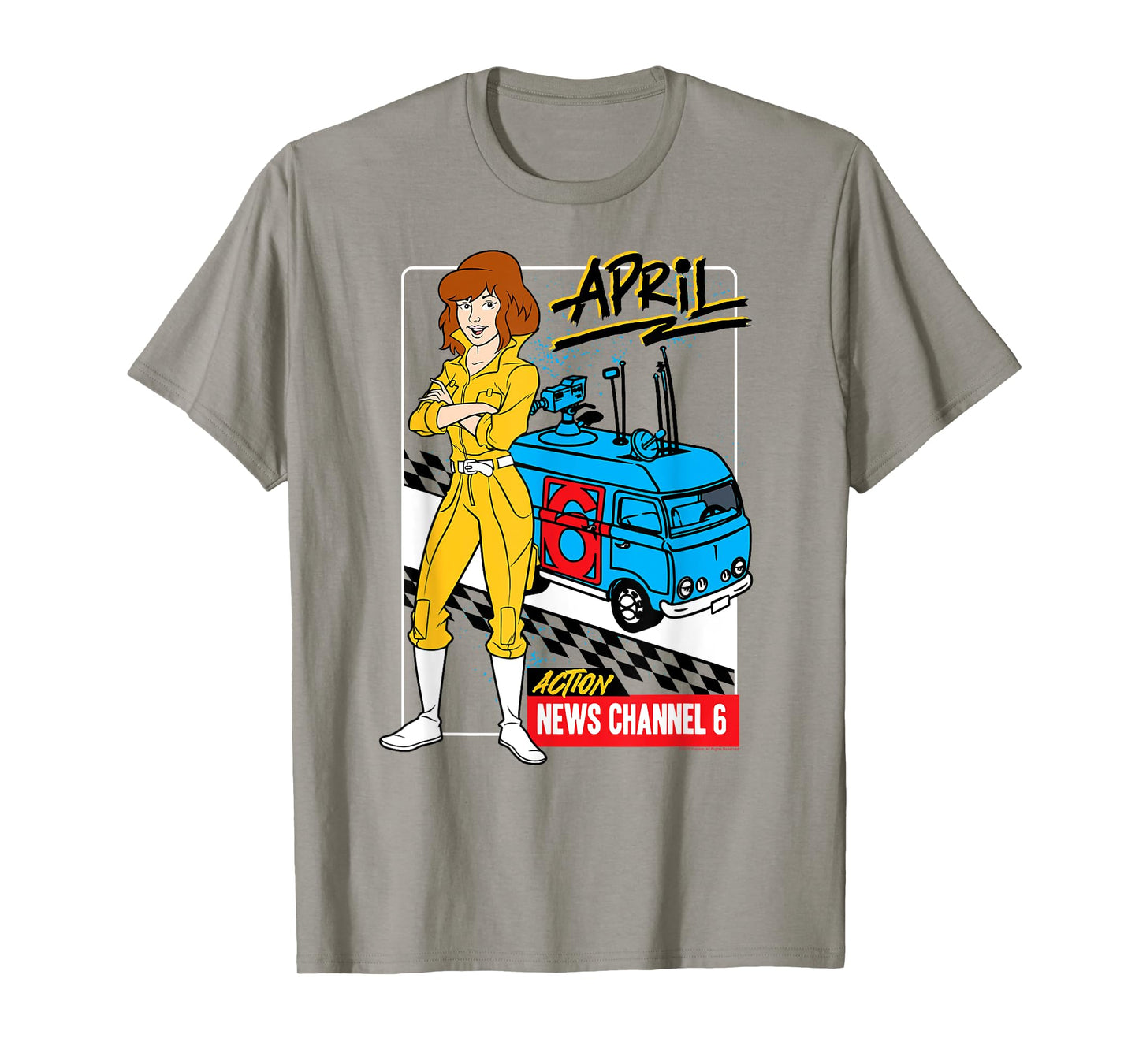 Teenage Mutant Ninja Turtles April and News Channel 6 Retro T-Shirt