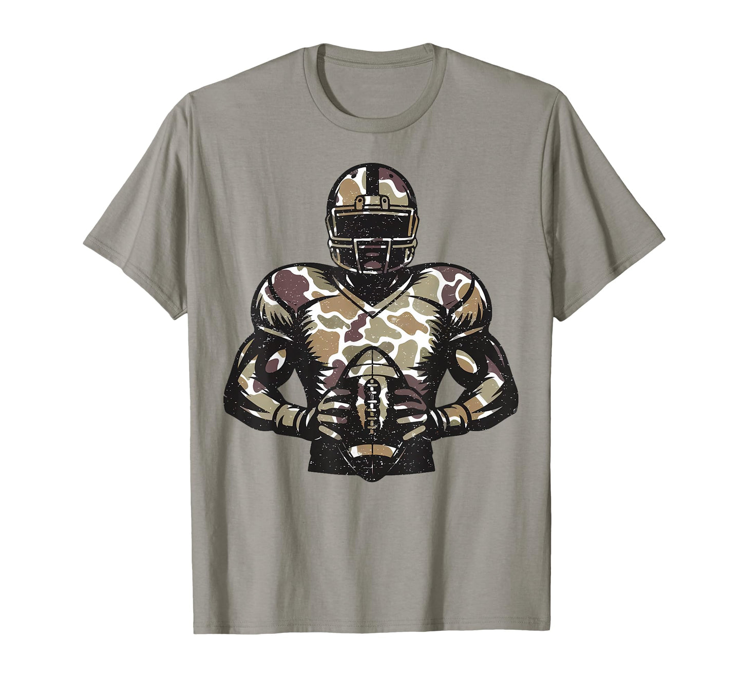 Camo Football Player Camouflage Game Day Touchdown Season T-Shirt