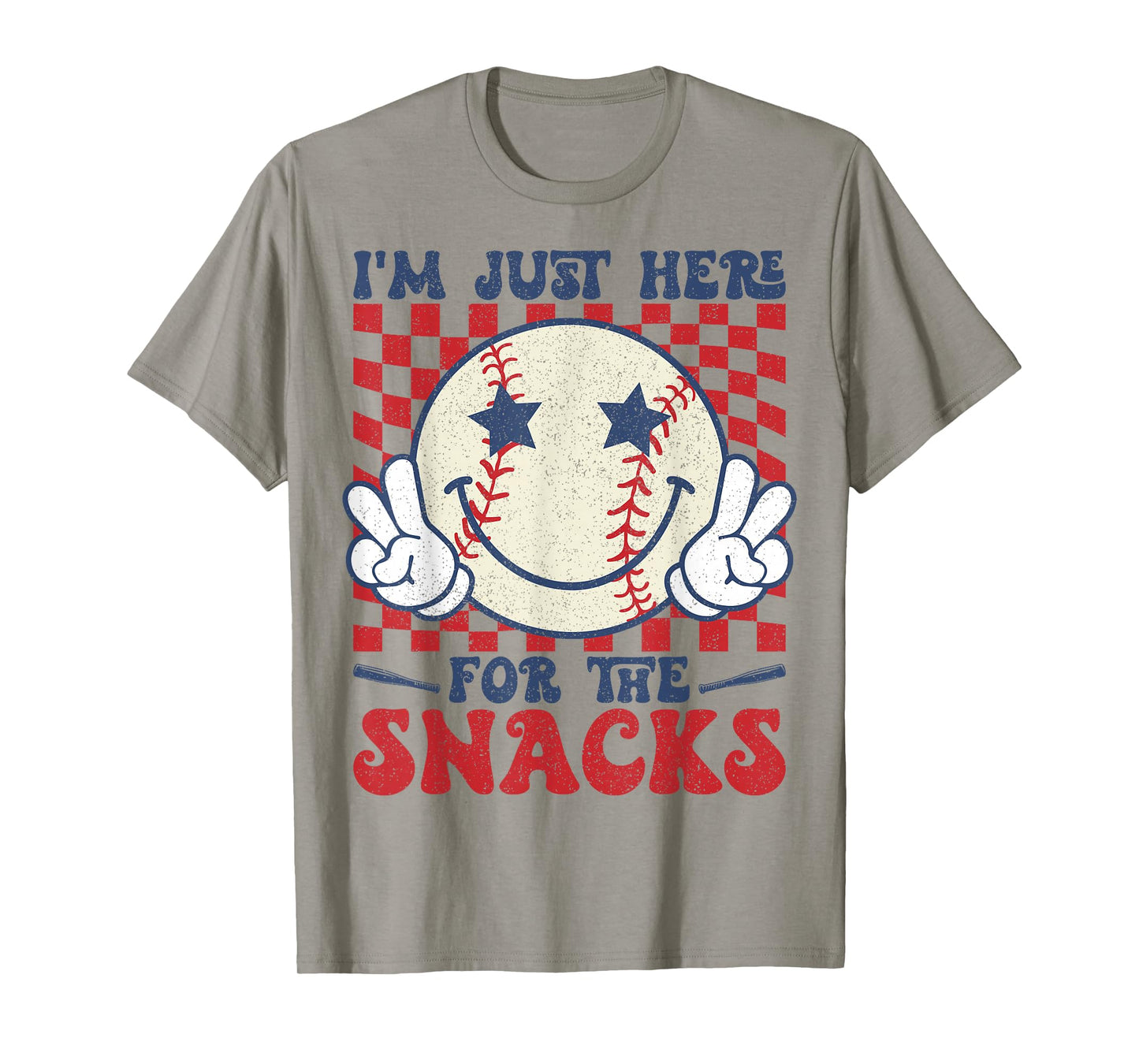 Retro I'm Just Here for the Snacks Baseball Boys Game Day T-Shirt