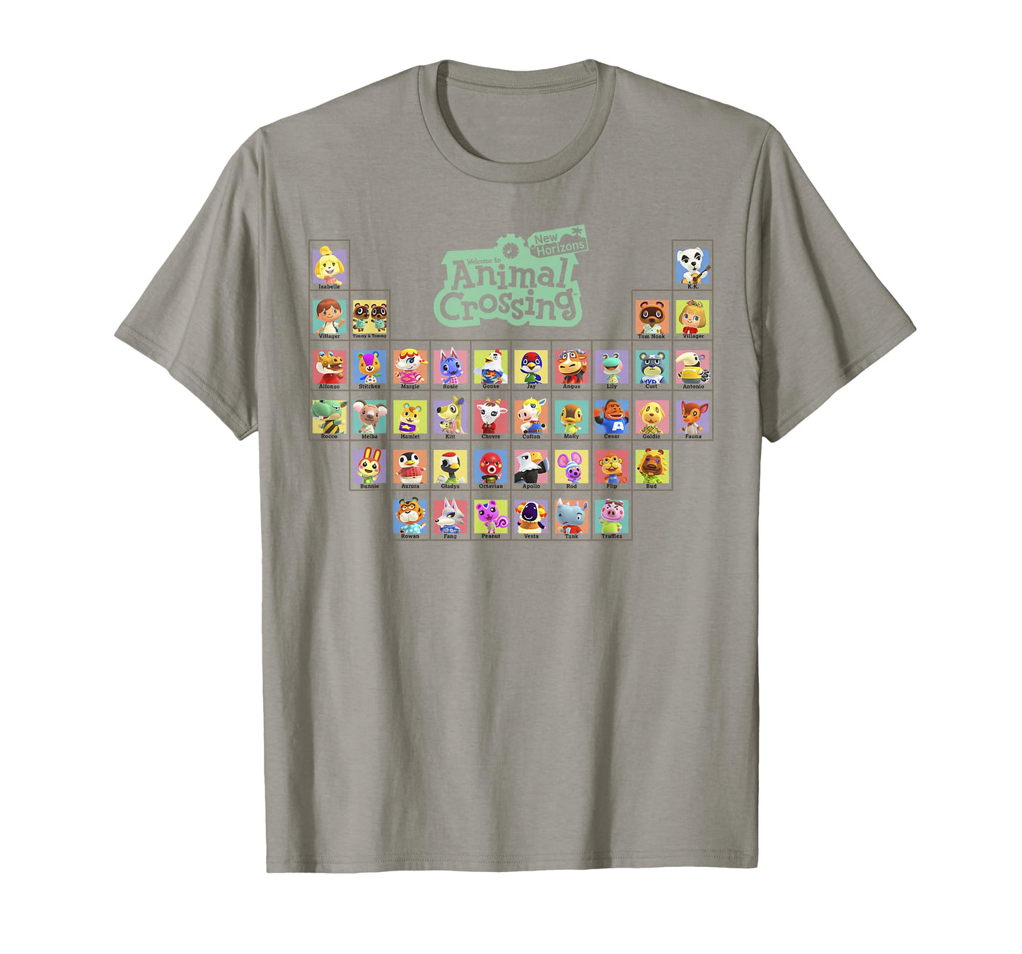 Animal Crossing: New Horizons Periodic Table Of Villagers T-Shirt
