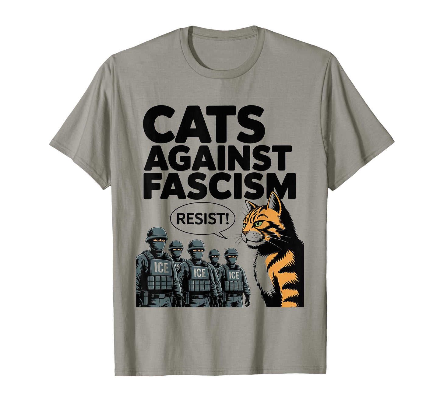 Cats Against Fascism Cat Fascist USA 50501 No Kings Resist T-Shirt