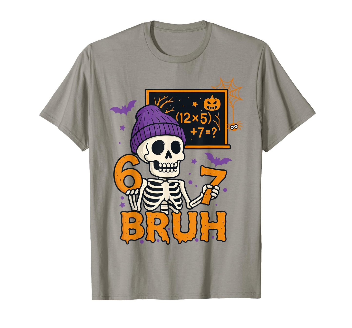 67 Teacher Halloween Skeleton Six Seven Meme Brainrot Math T-Shirt