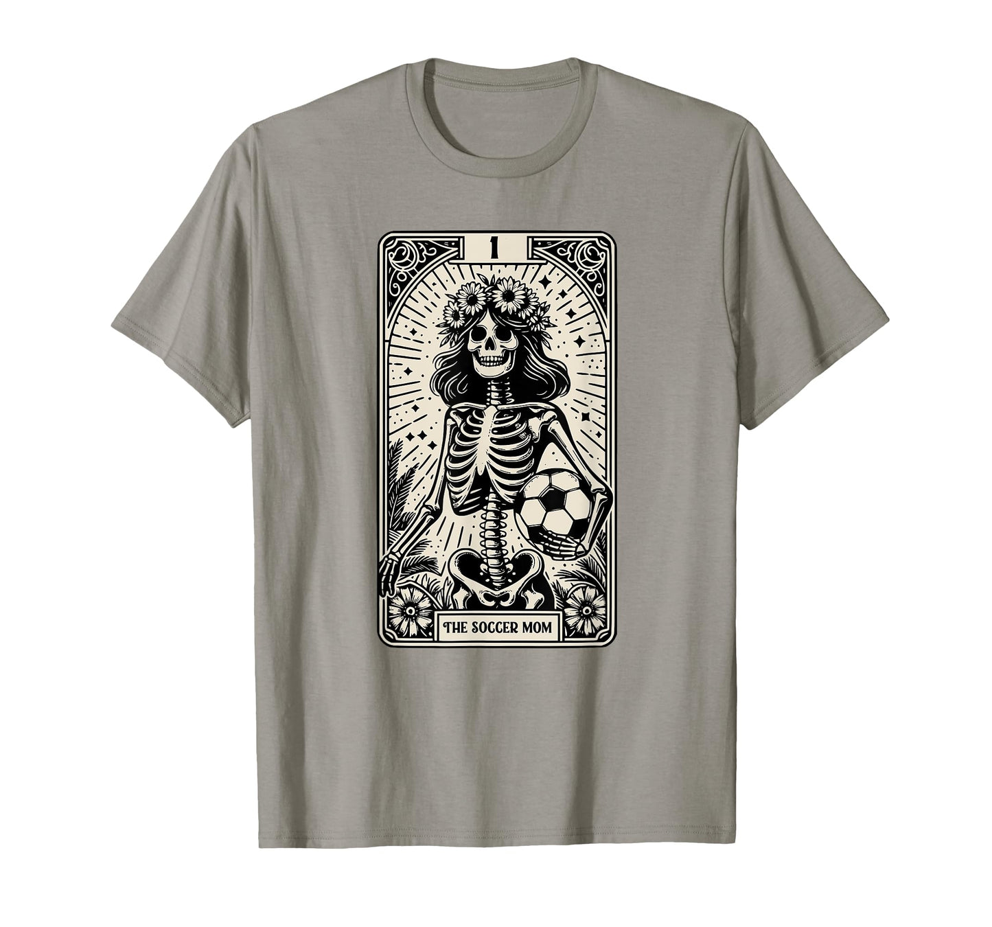 Soccer Mom Skeleton Tarot Card Vintage Halloween T-Shirt