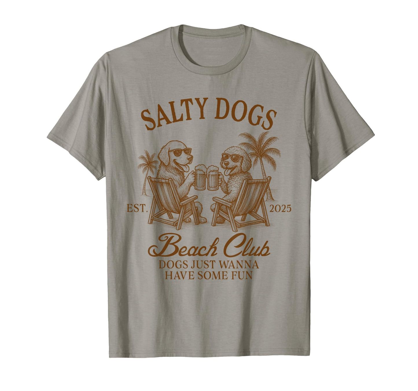 Dog Mom On Vacation Beach Vibes Vacay Salty Dogs Beach Club T-Shirt