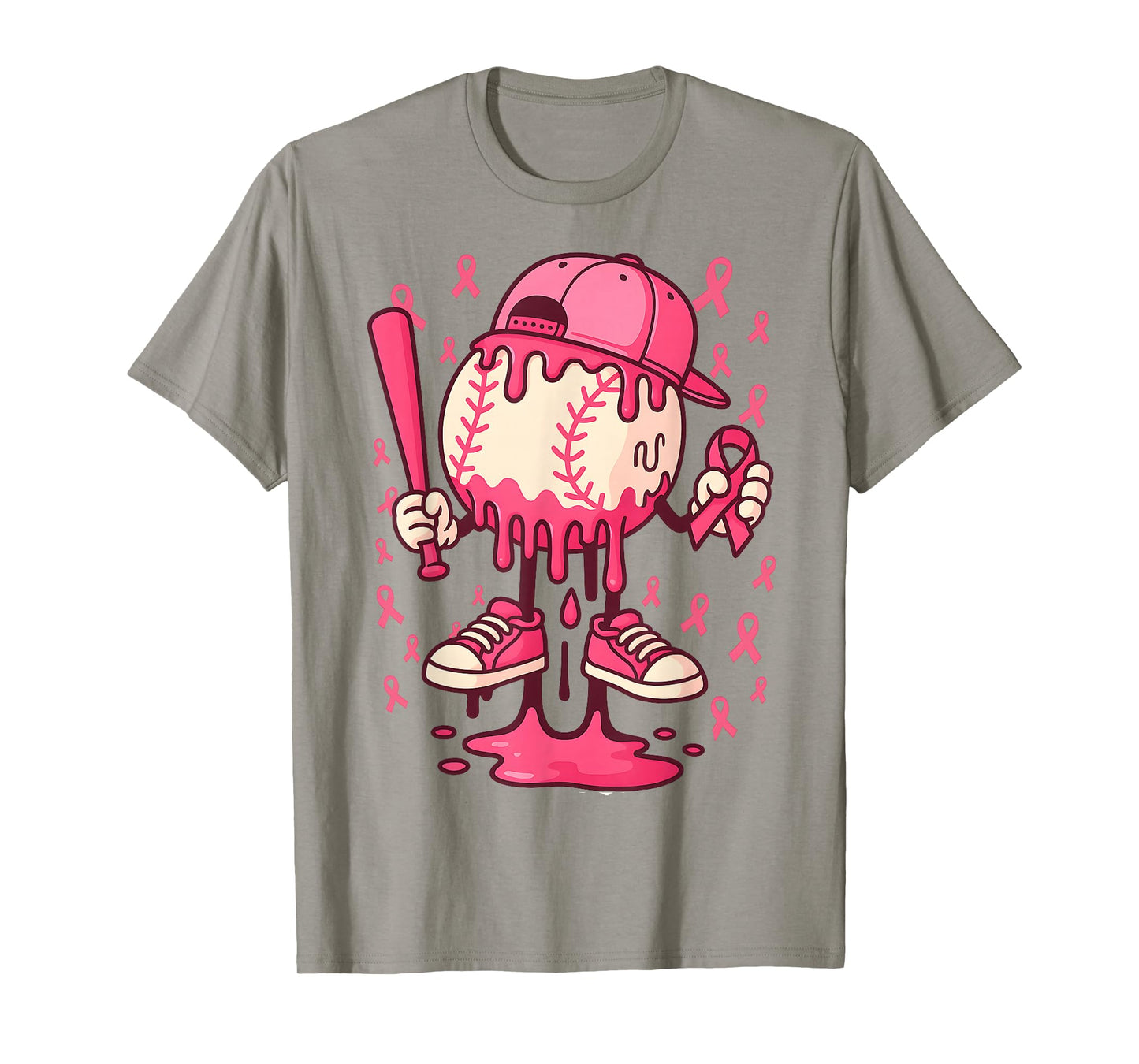 Baseball Drip Ice Cream Breast Cancer Awareness Boys & Girls T-Shirt